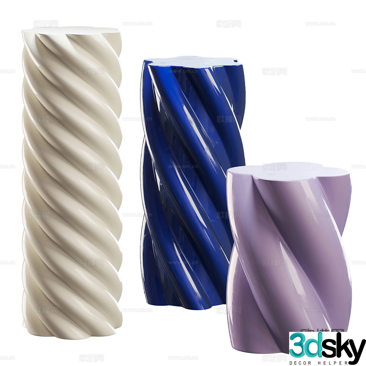 Modern twisted edge 3D model