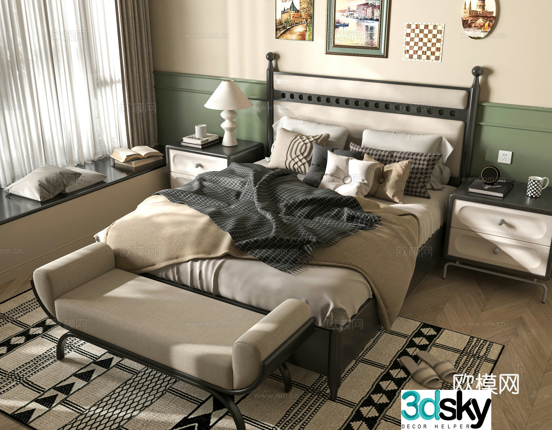 French bedroom 3d model
