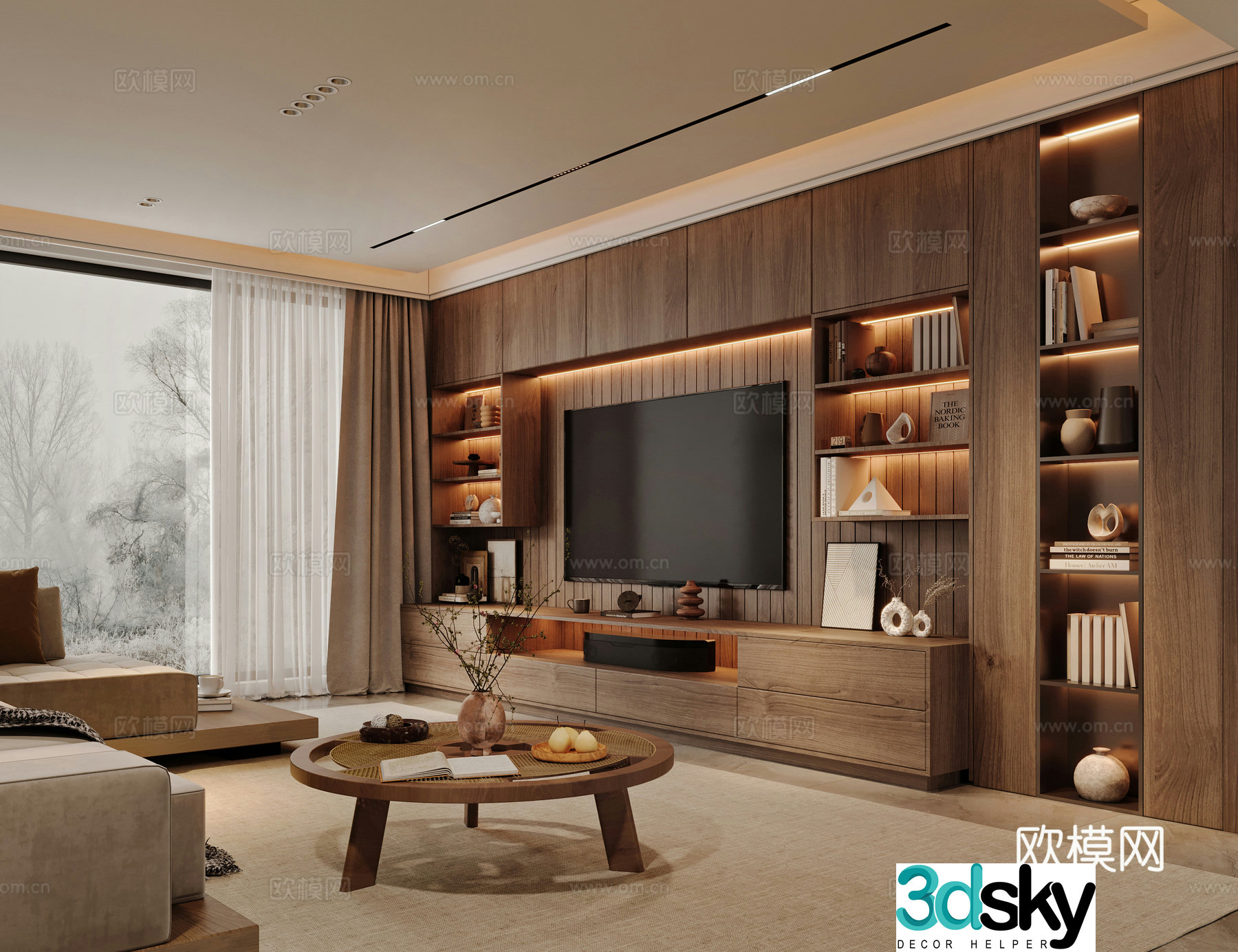 Middle-aged living room 3d model