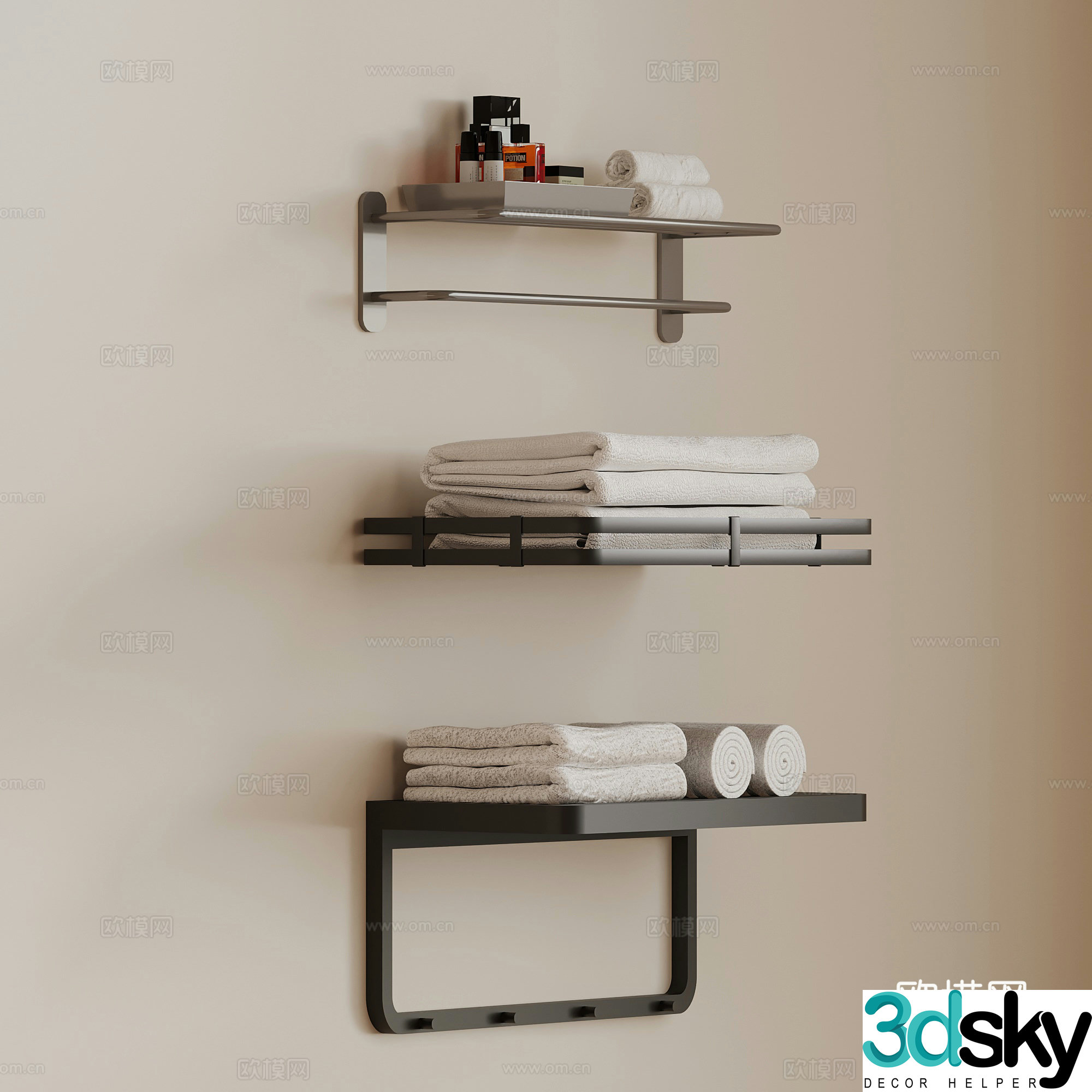 Modern bathroom supplies 3d model
