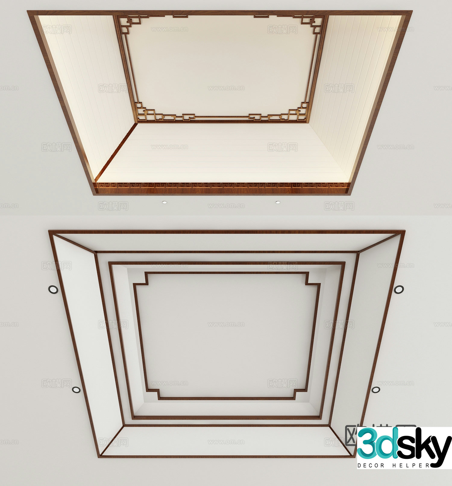 New Chinese style ceiling 3D model