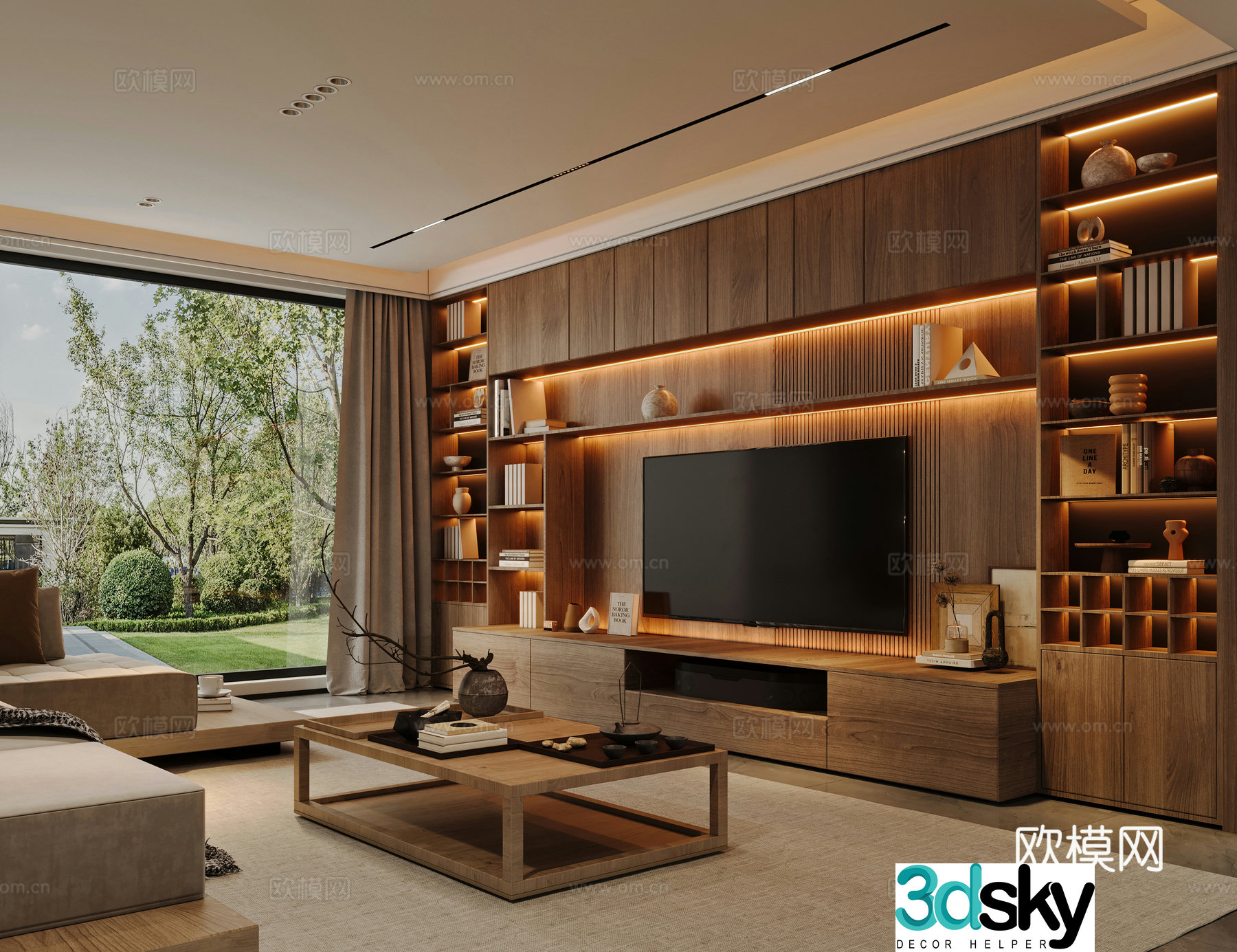 Middle-aged living room 3d model