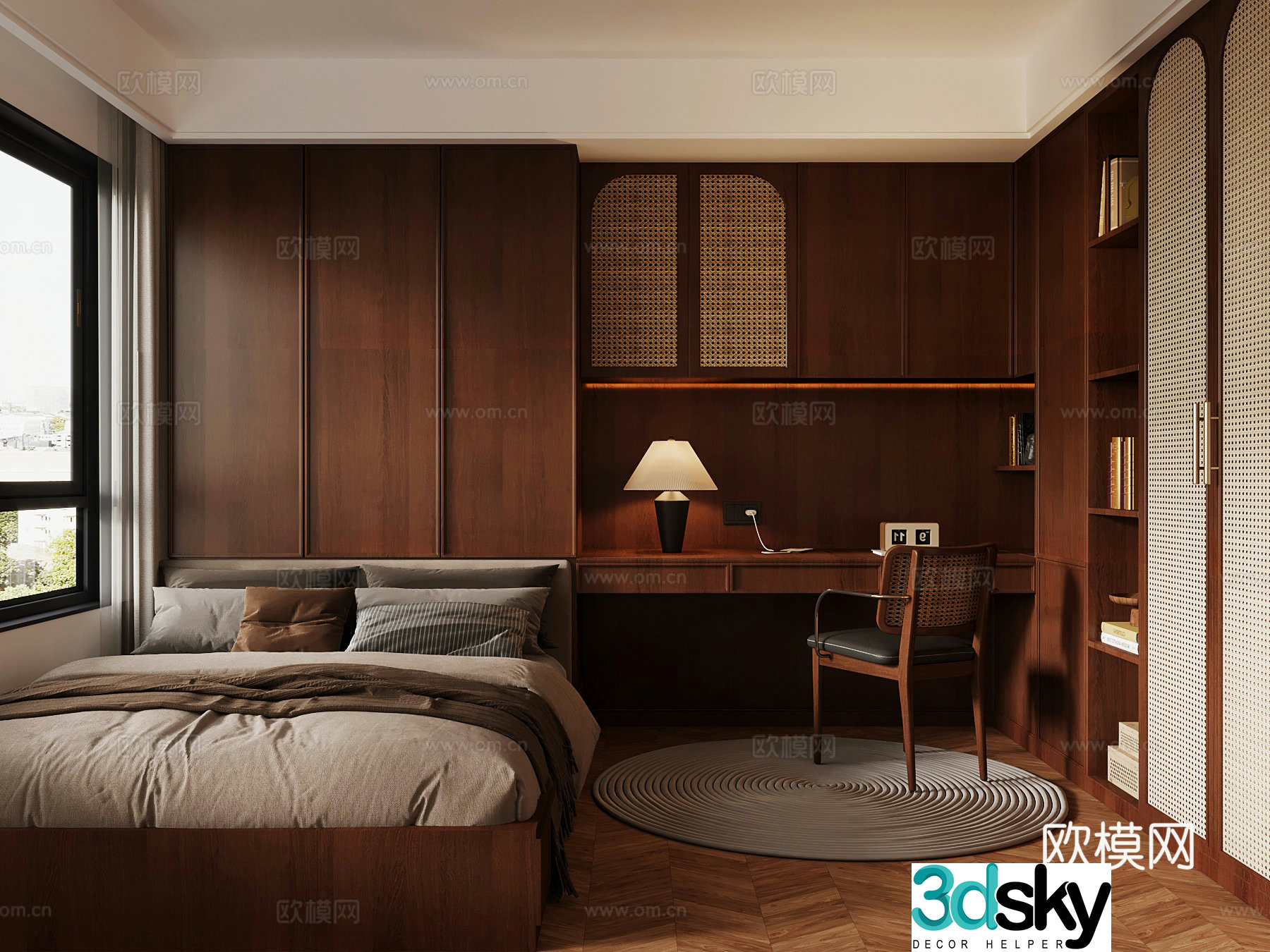Middle-aged bedroom 3d model