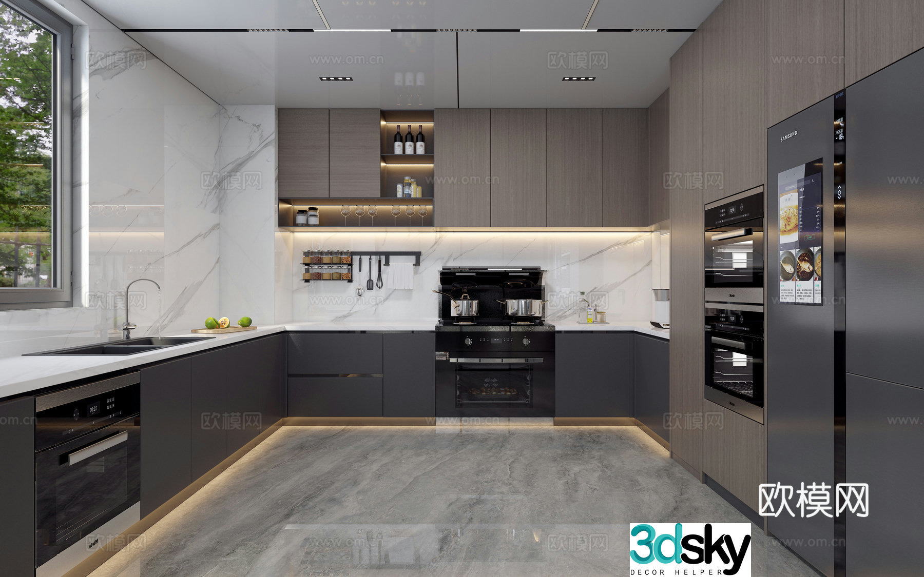 Modern Italian kitchen 3d model
