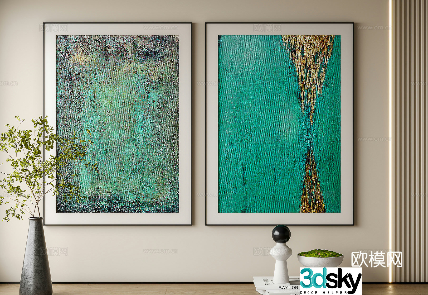 Modern minimalist decorative painting 3d model