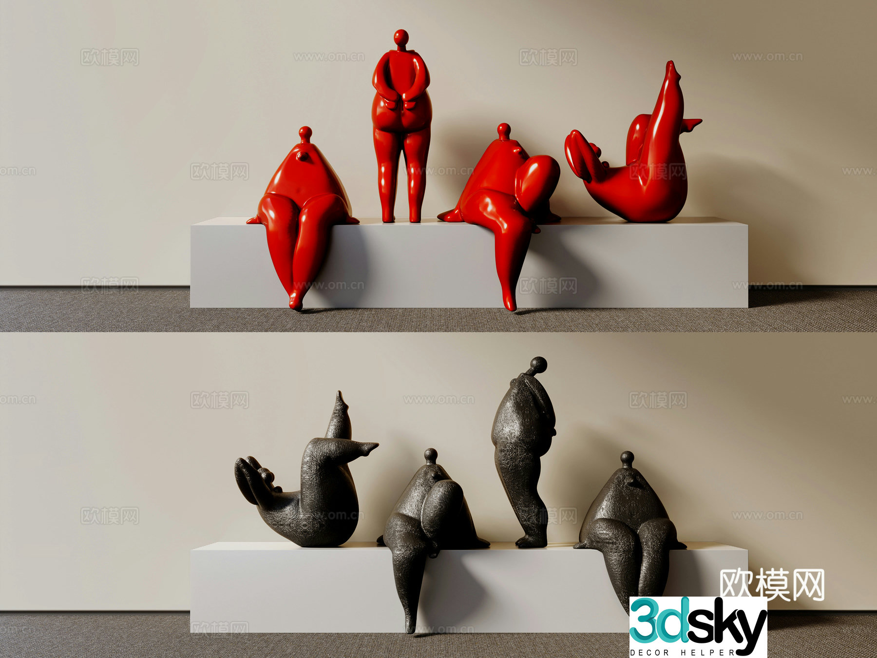 Modern character sculpture 3d model