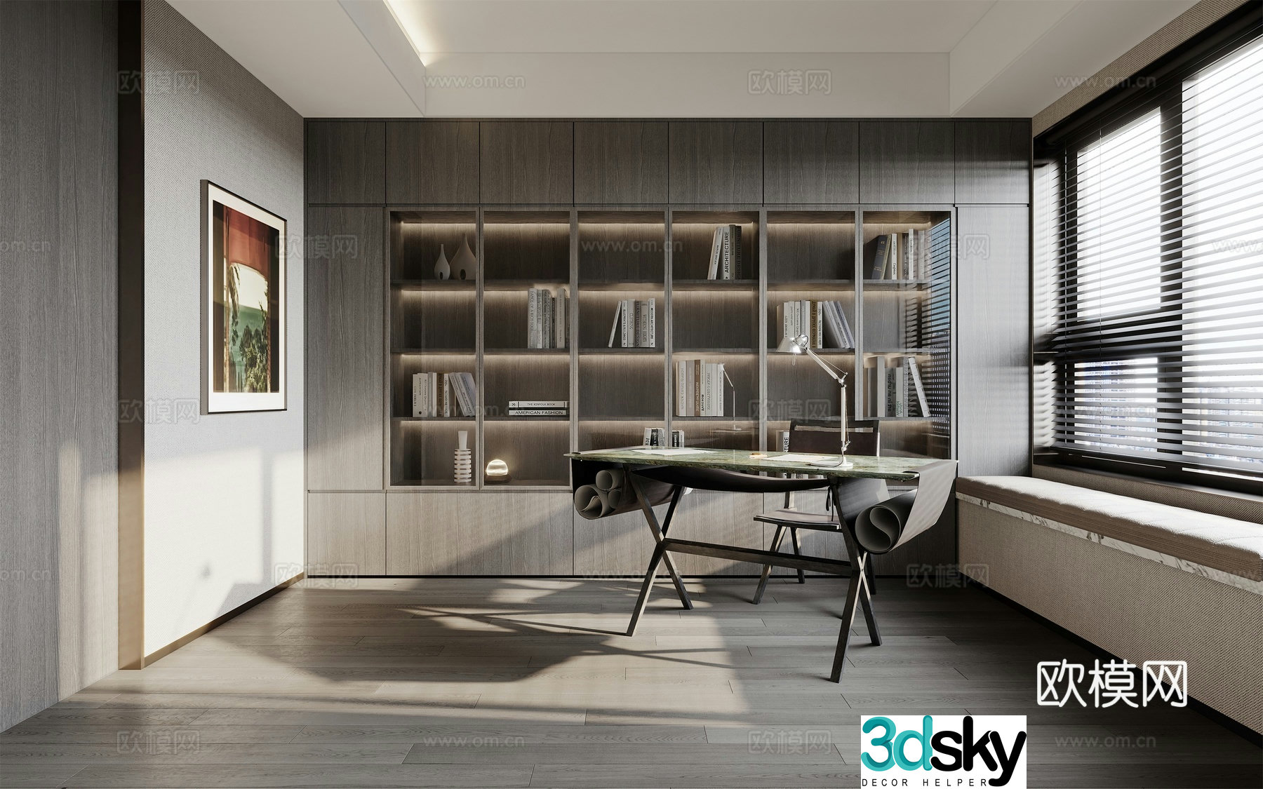 Modern study 3d model
