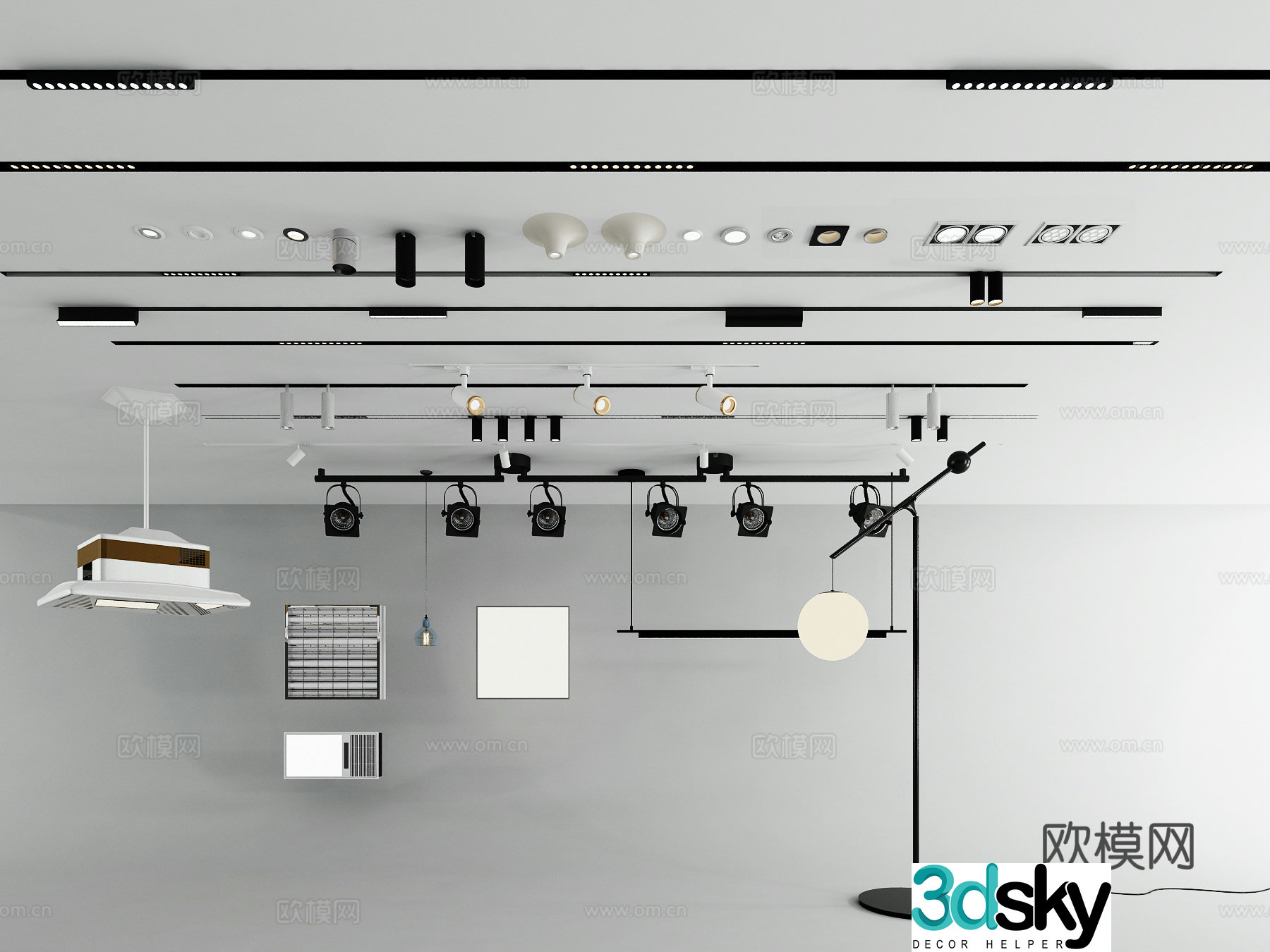 Modern downlight spotlight track light 3d model