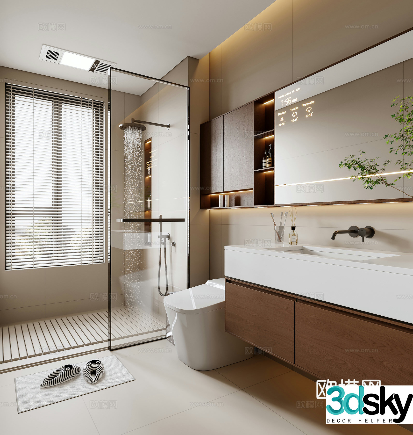 Middle-aged bathroom 3D model