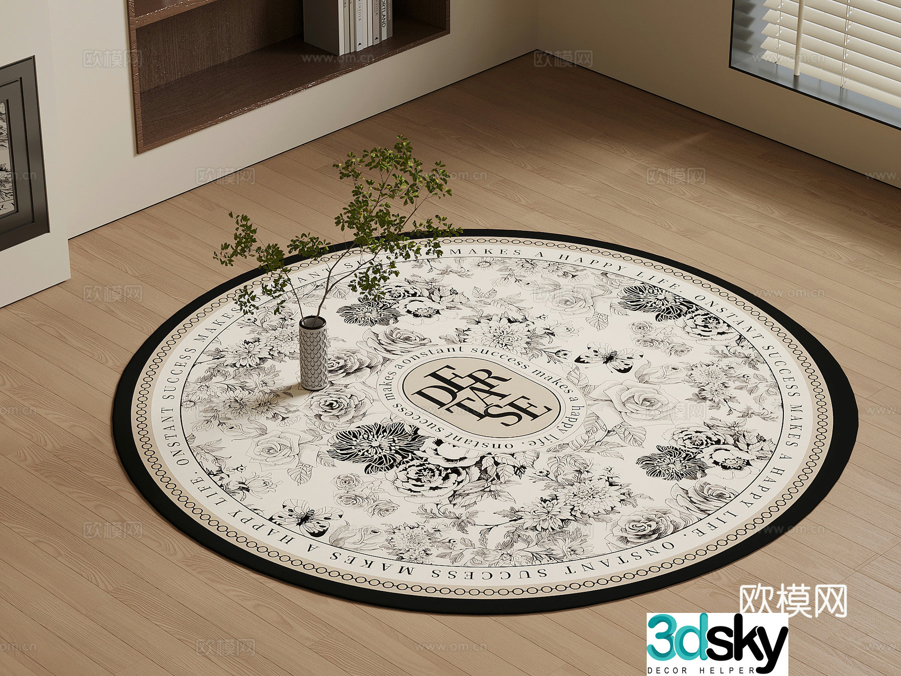 French retro style carpet 3d model