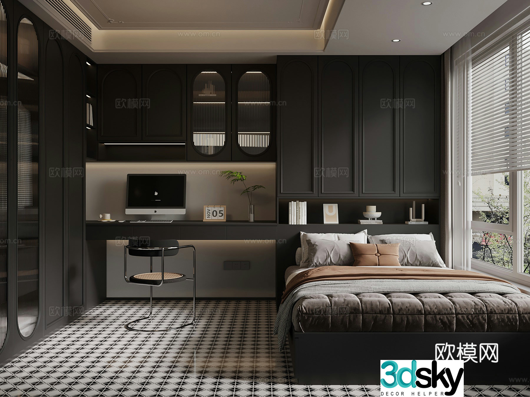 Tatami bedroom French bedroom 3d model