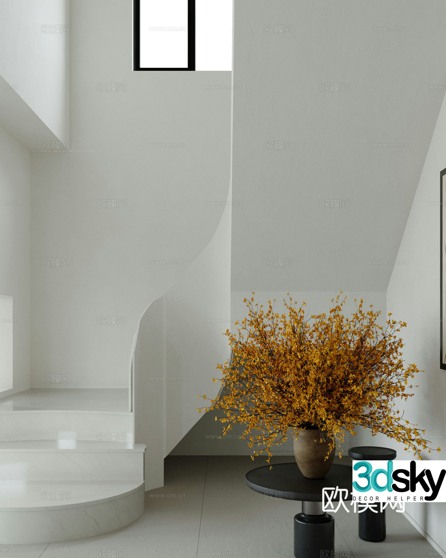 Modern floral ornament 3d model