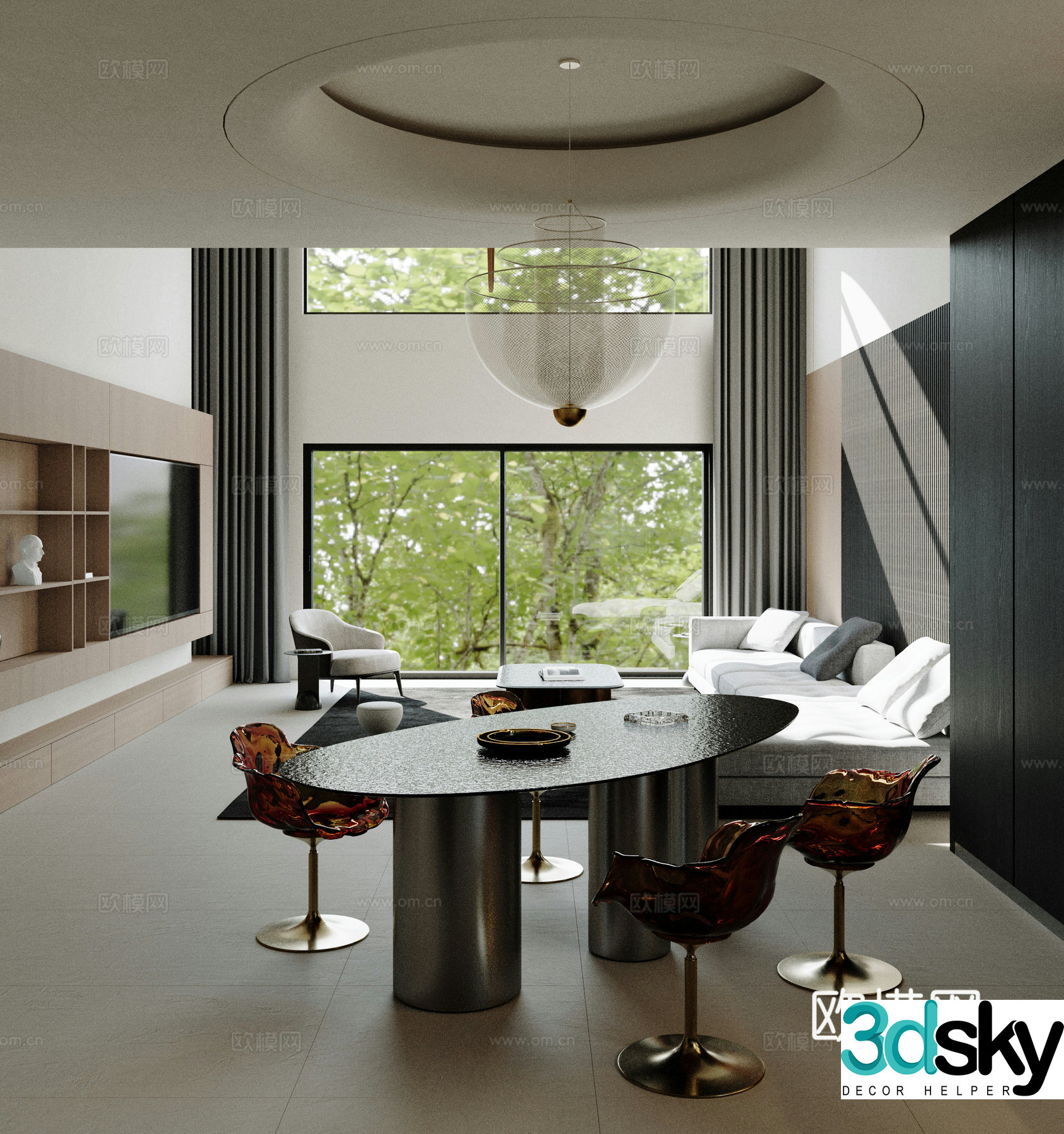 Modern Italian dining room 3d model