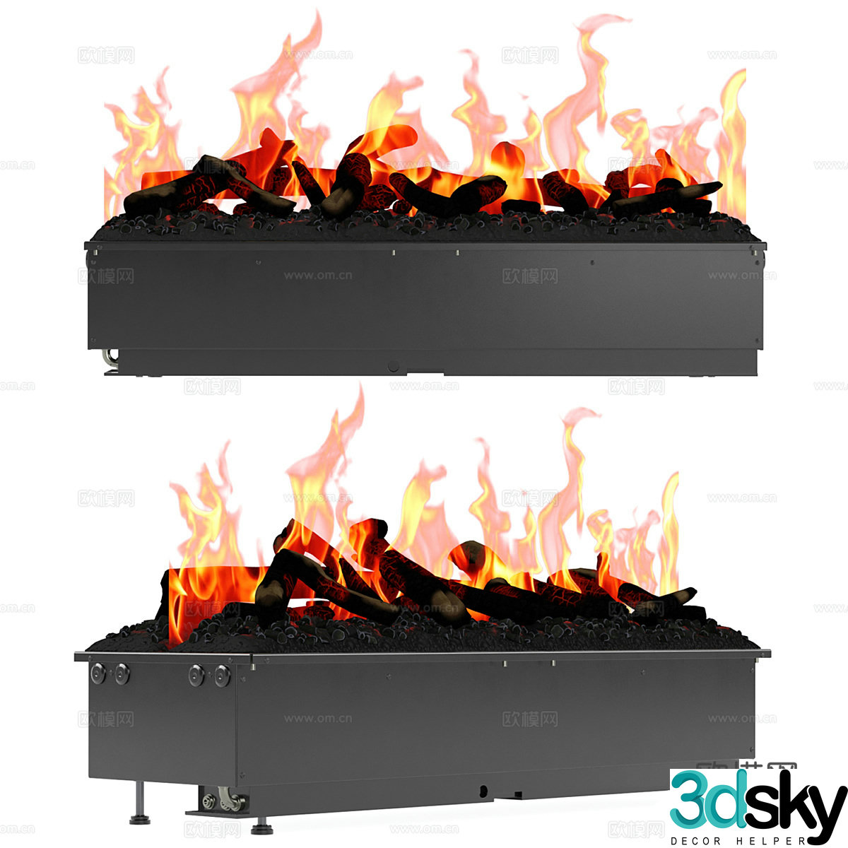 Modern minimalist fireplace fireplace minimalist fireplace stove 3d model