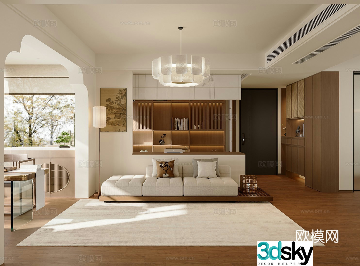 New Chinese simple living restaurant 3D model