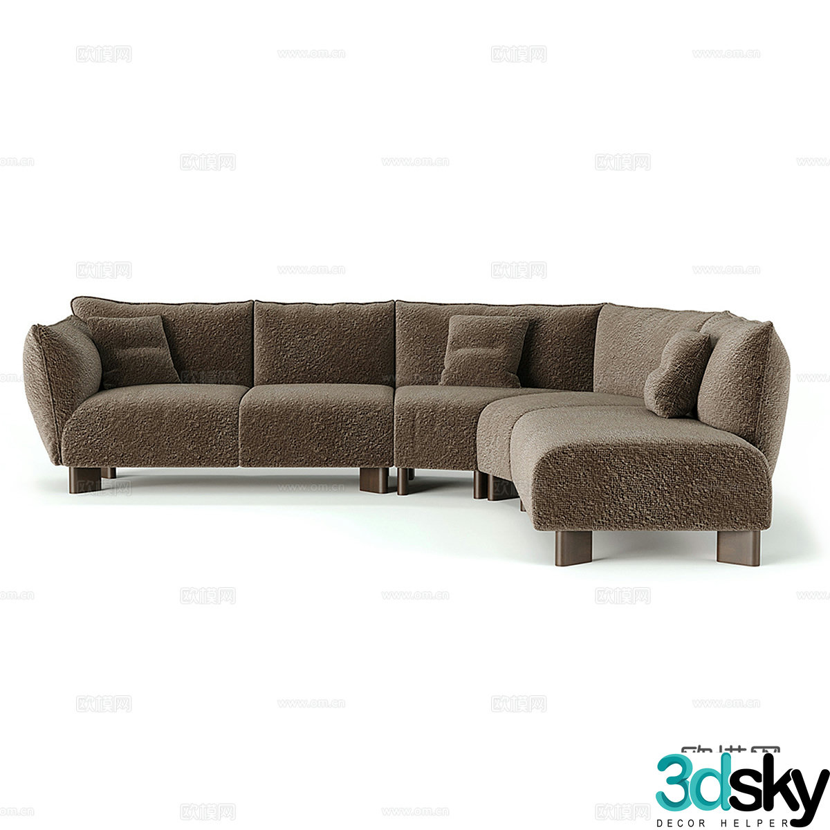 Nordic simple double sofa double sofa simple sofa living room sofa pillow 3D model