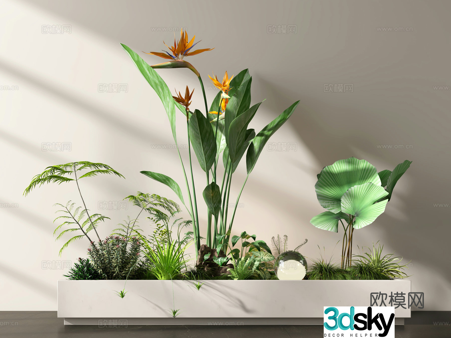 Green plants plant pile plant combination courtyard landscape landscape sketch interior landscape flower bed 3D model
