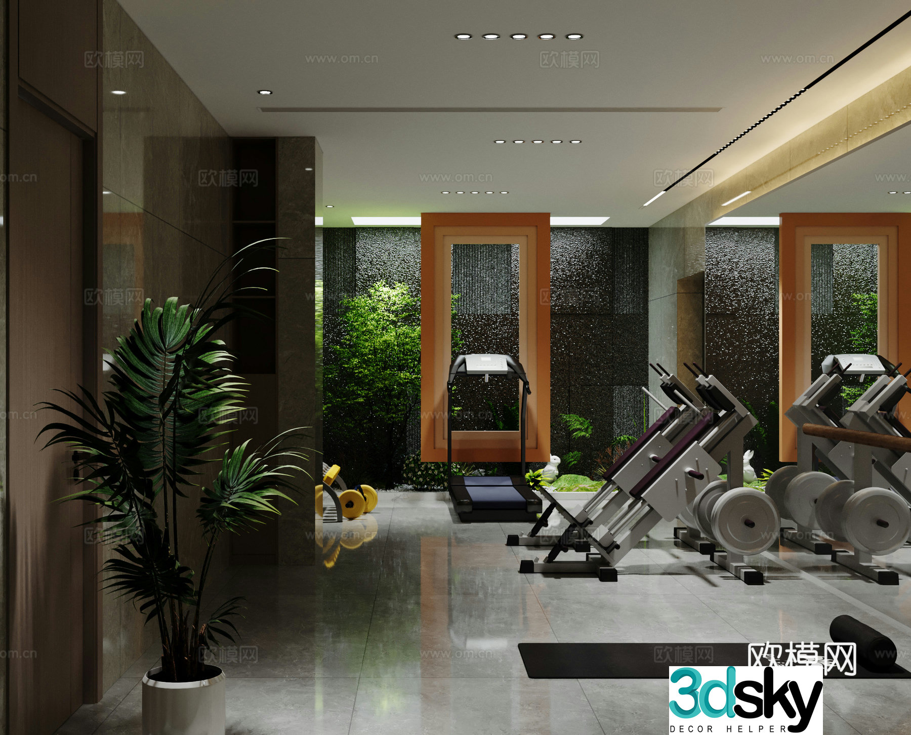 Modern gym 3d model