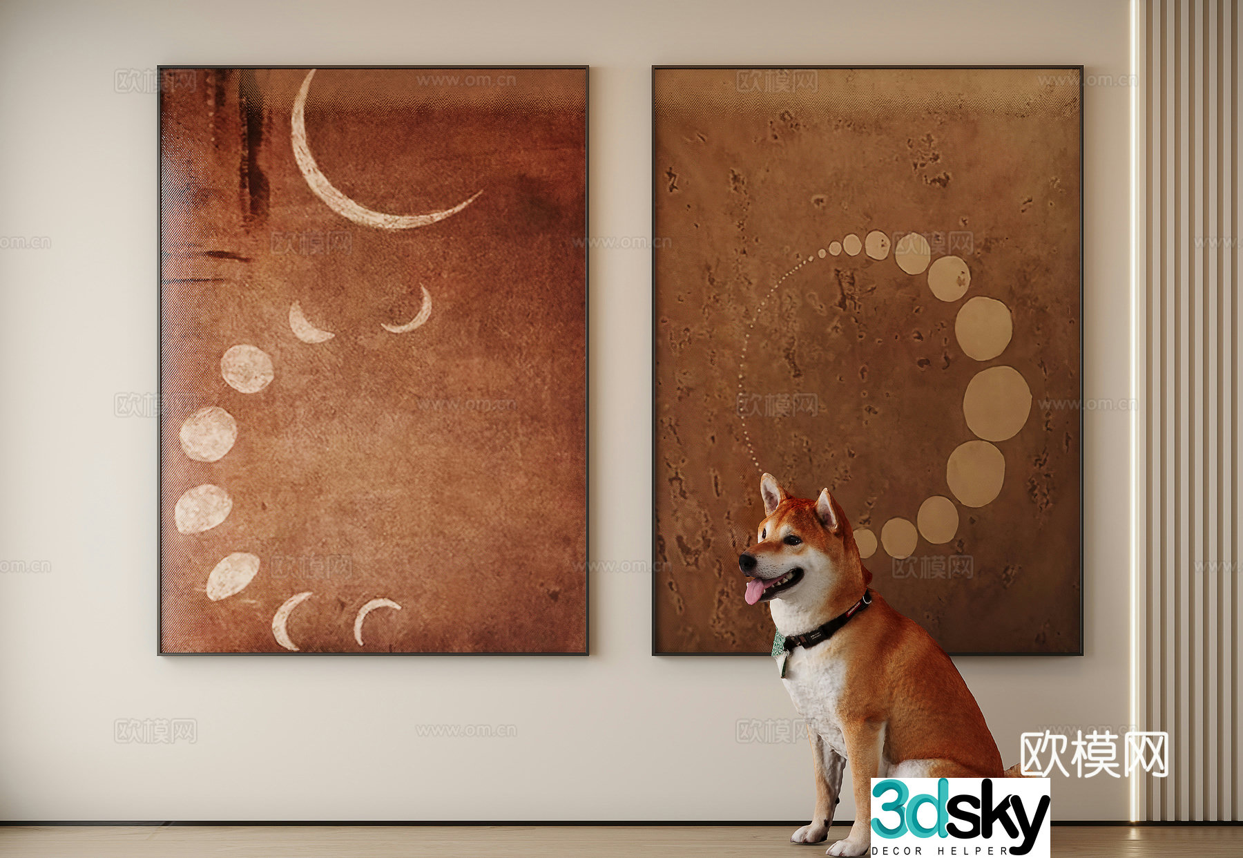 Modern minimalist decorative painting 3d model
