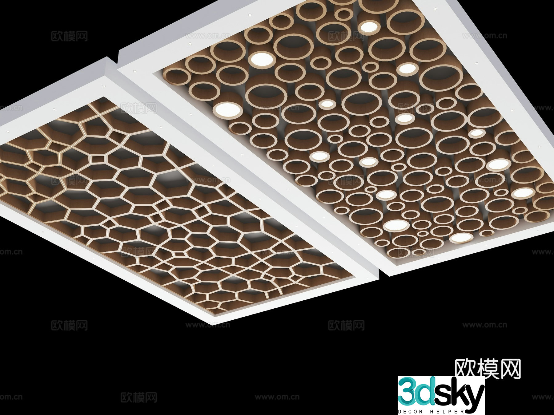 Modern industrial ceiling Modern square ceiling Grating ceiling Lu Fangtong Grating ceiling Square 3D model