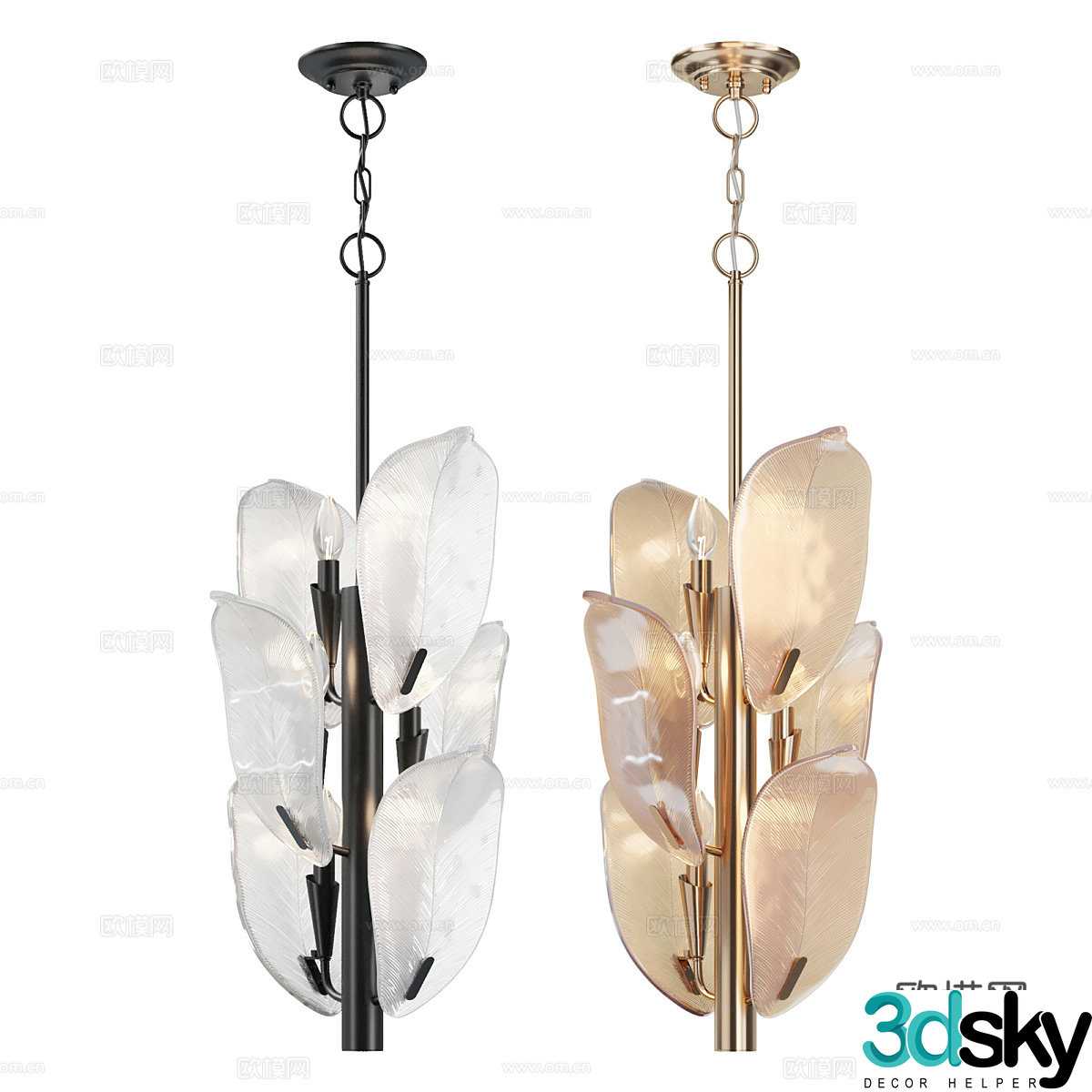 Modern simple chandeliers chandeliers simple chandeliers living room chandeliers dining chandeliers glass chandeliers 3D model