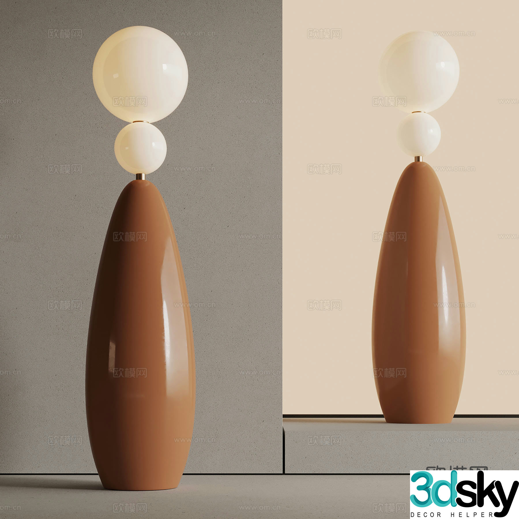 Modern art floor lamp 3d model