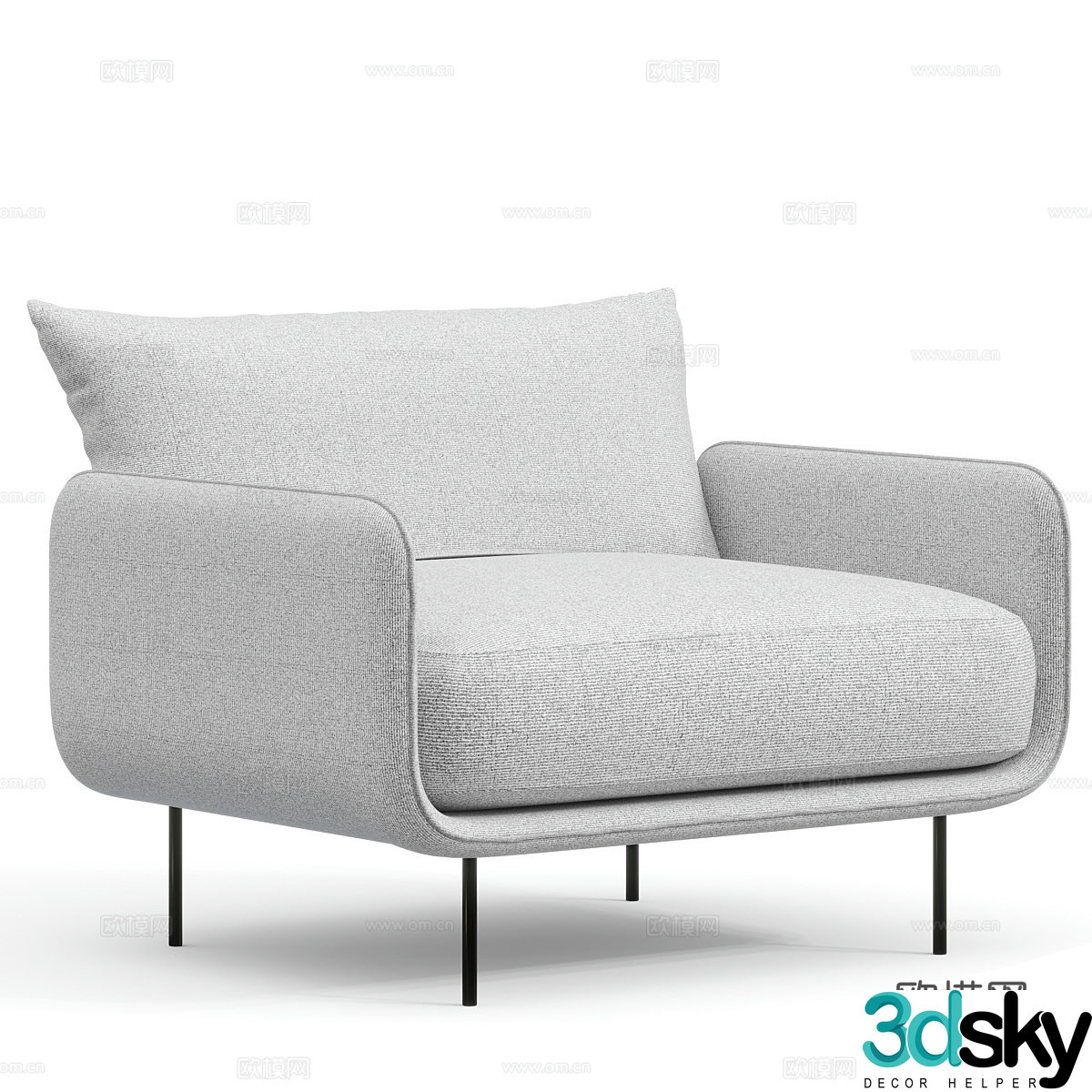 Modern simple single sofa single sofa simple sofa living room sofa casual sofa 3d model