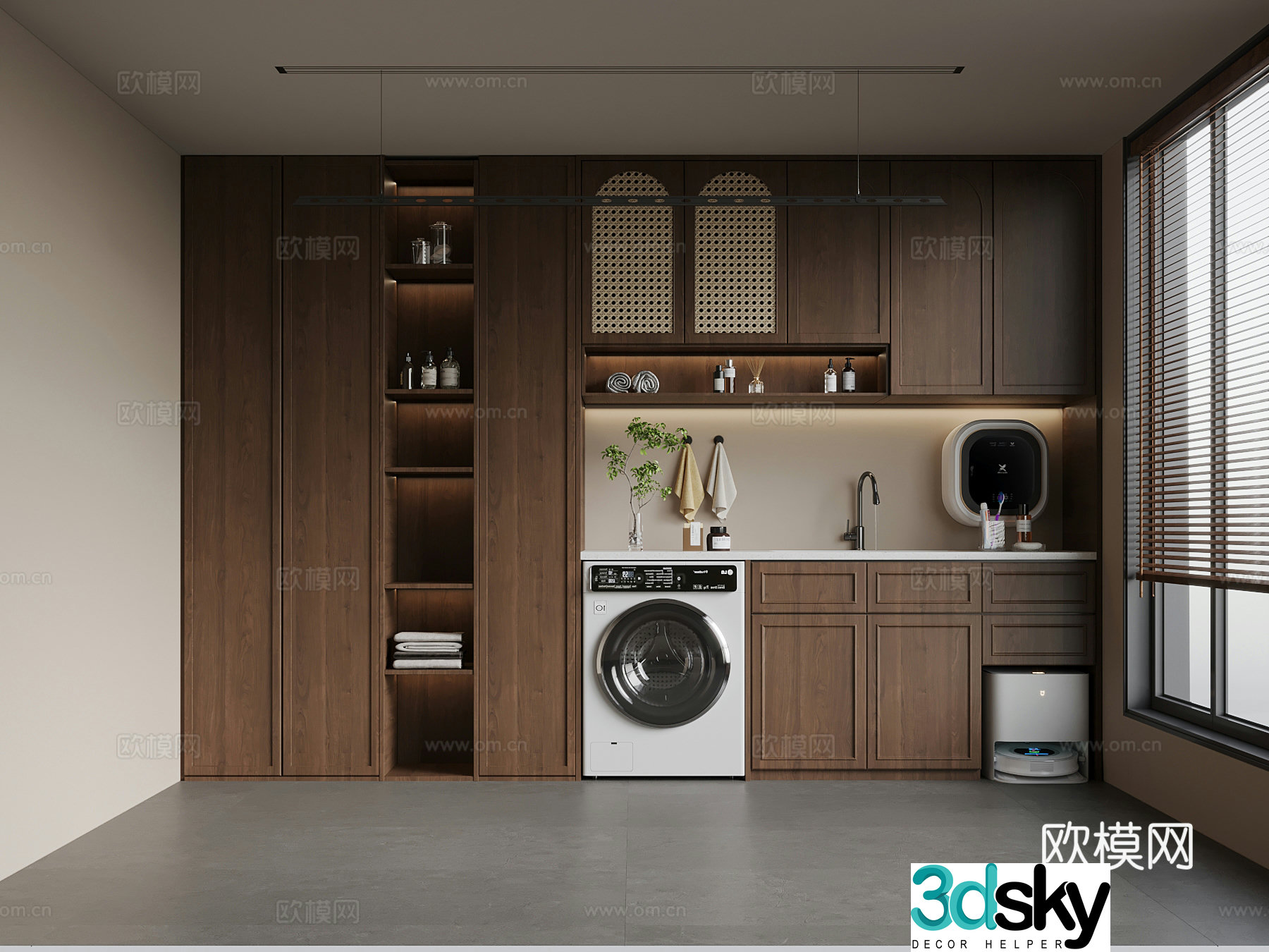 Middle Ages Laundry Room Washing Closet Washing Machine 3D Model