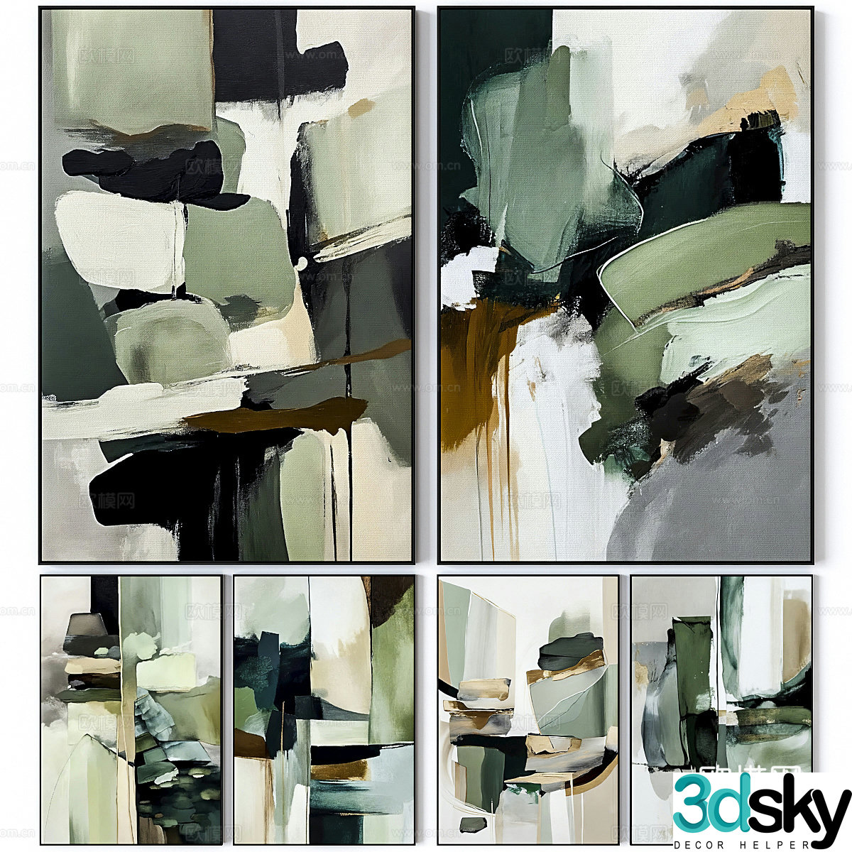 Modern decorative hanging painting 3d model