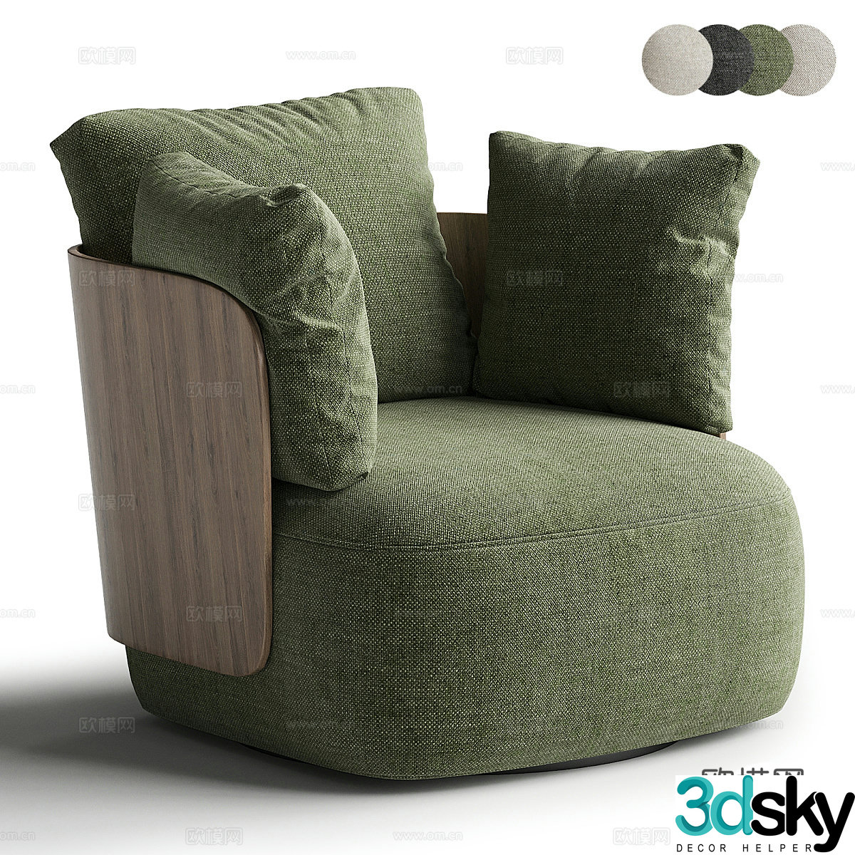 New Chinese casual chair 3D model