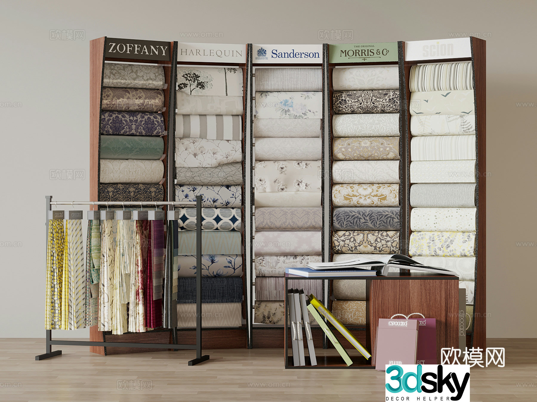 Modern fabric shelves picture album 3d model