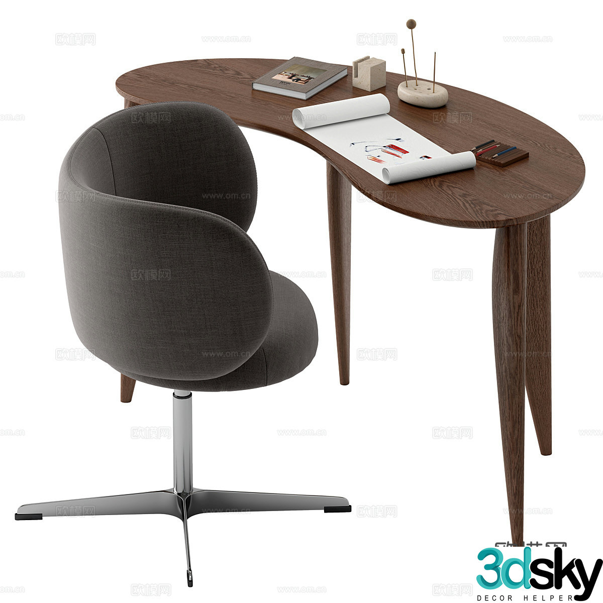 3d model of office desk
