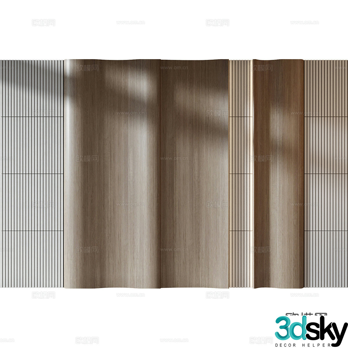 New Chinese style background wall 3d model