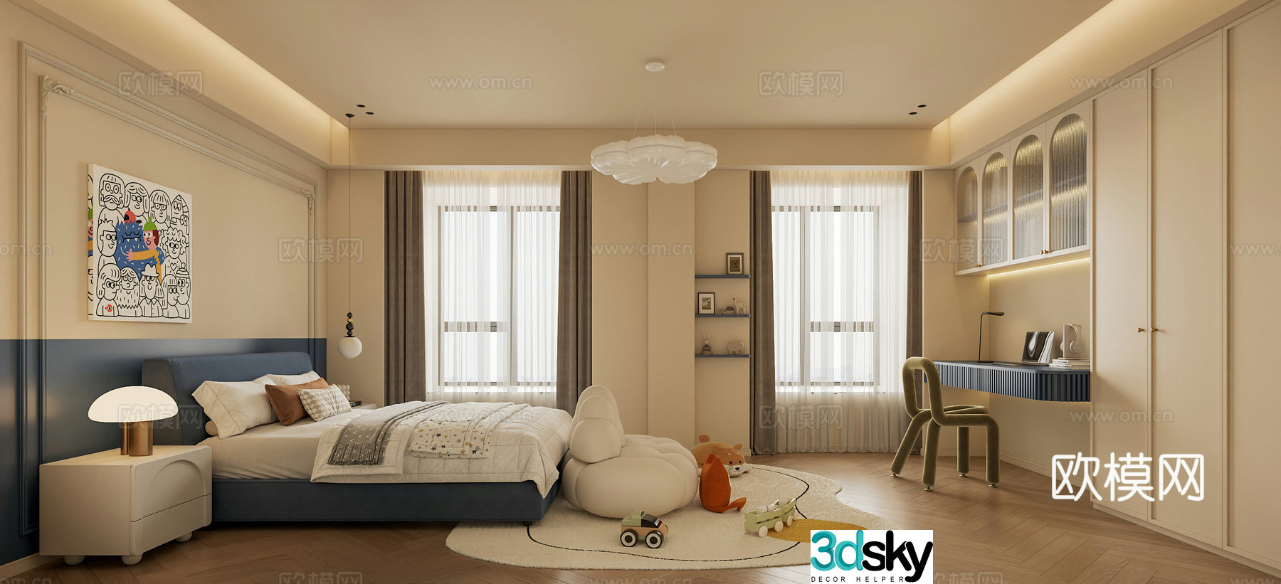 French children’s room 3d model