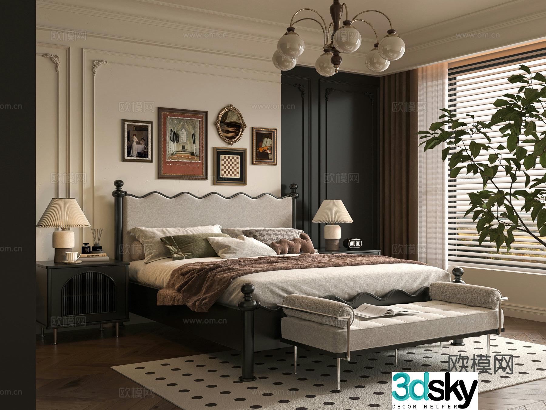 French bedroom 3d model