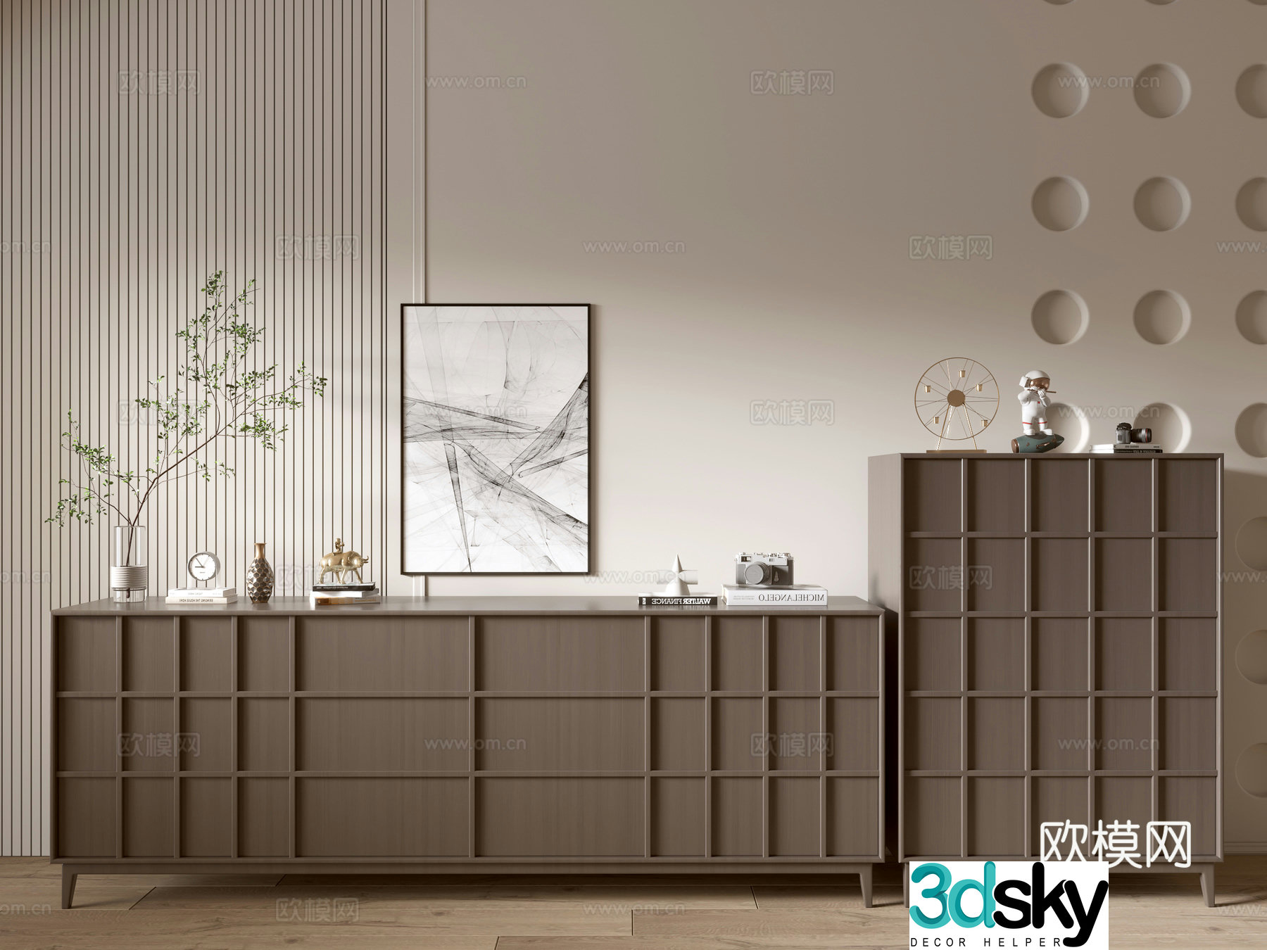 Modern wood grain cabinet minimalist wind cabinet whole cabinet sideboard cabinet balcony cabinet storage cabinet 3d model