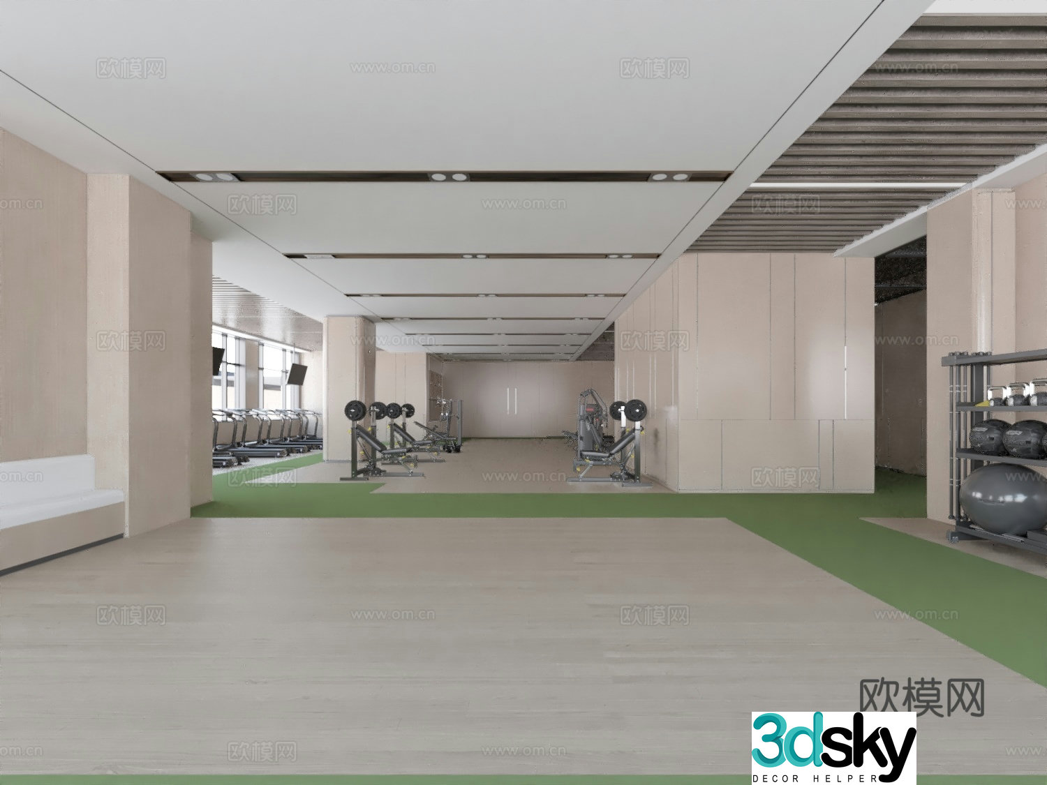 Super large gym 3d model