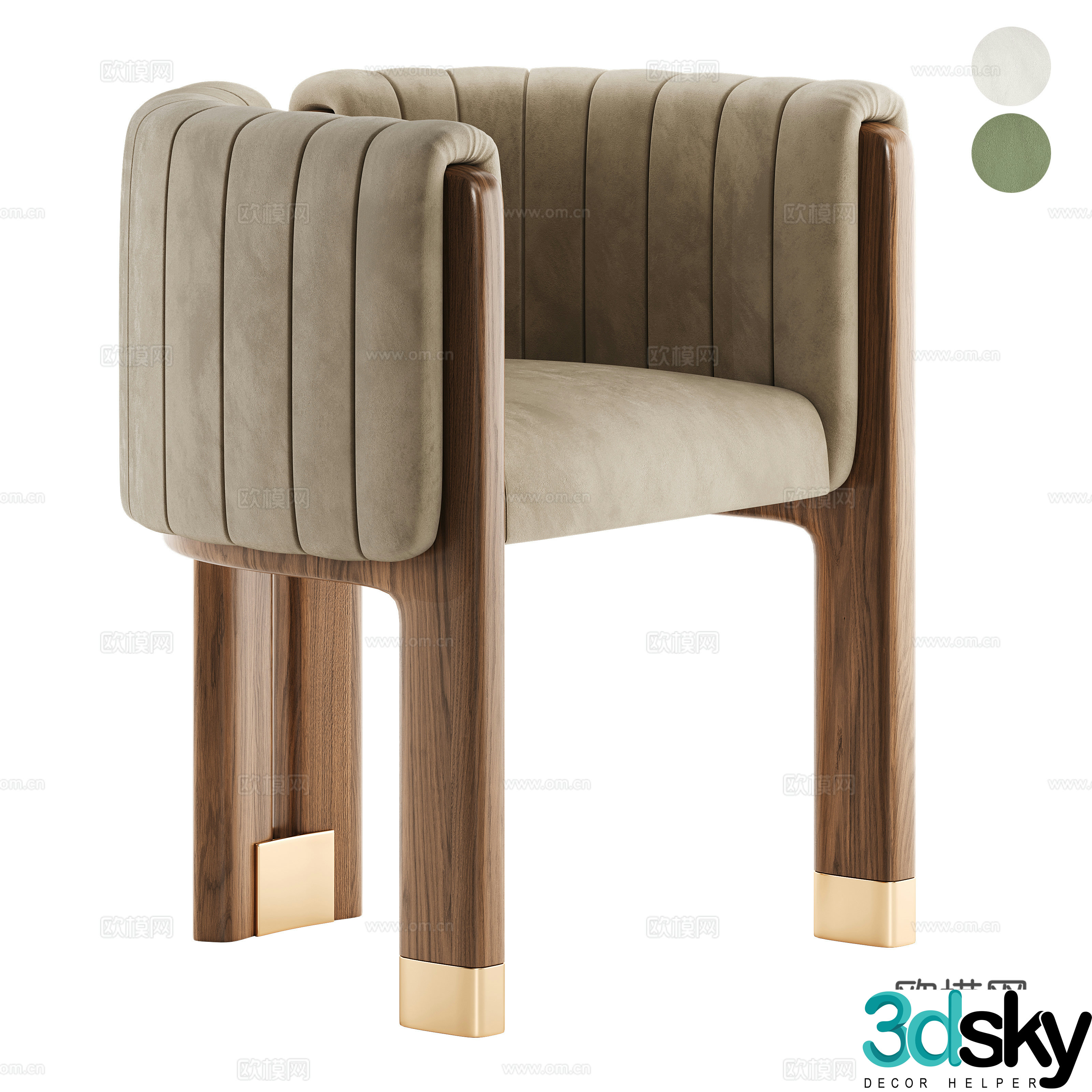 CRAWFORD European dining chair 3d model