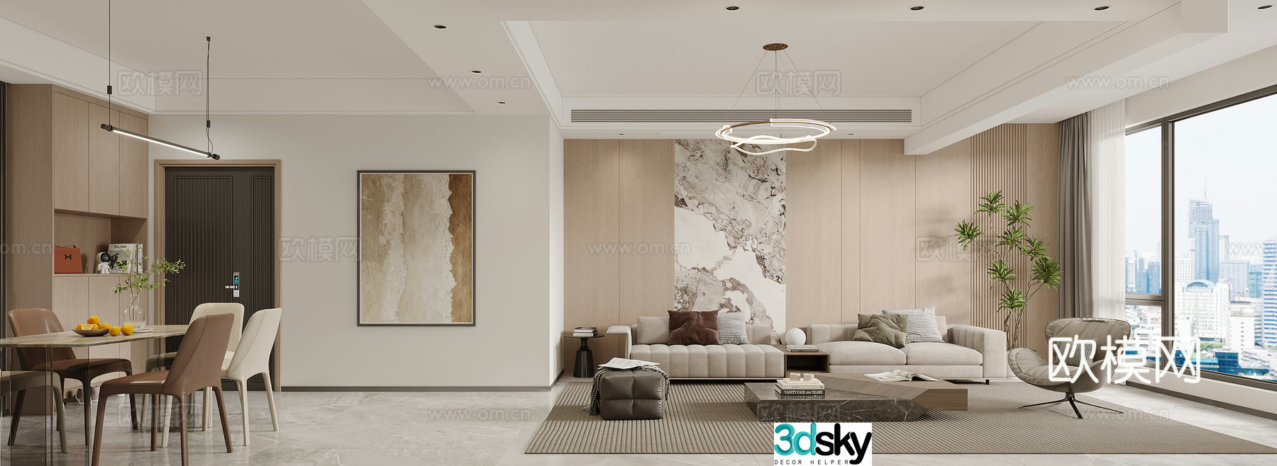 Modern Italian dining room 3d model
