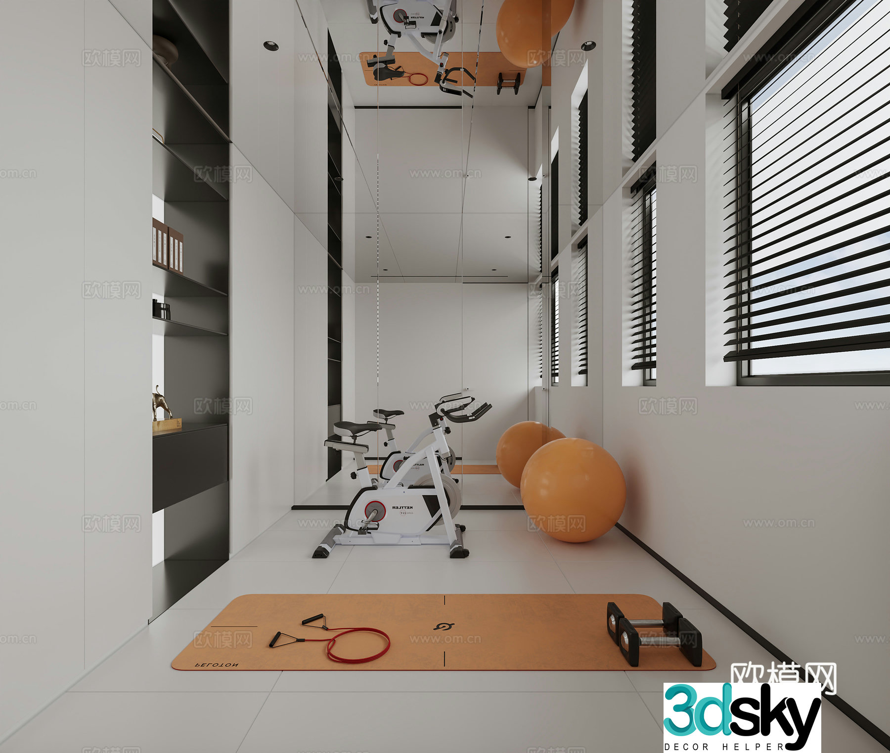 Modern gym 3d model
