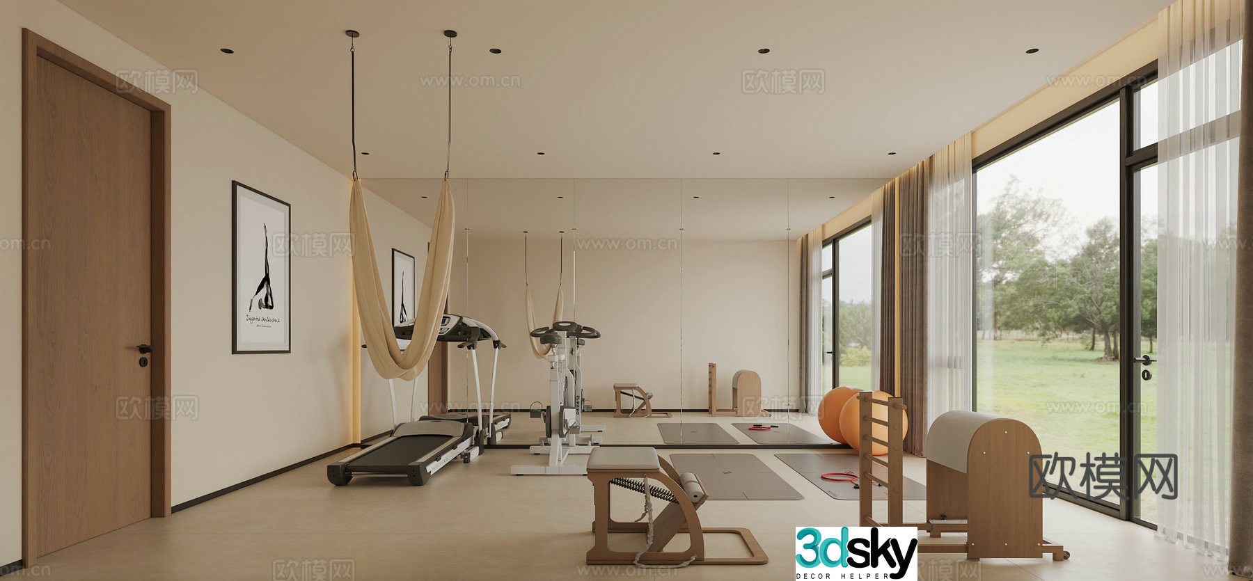 Modern gym 3d model