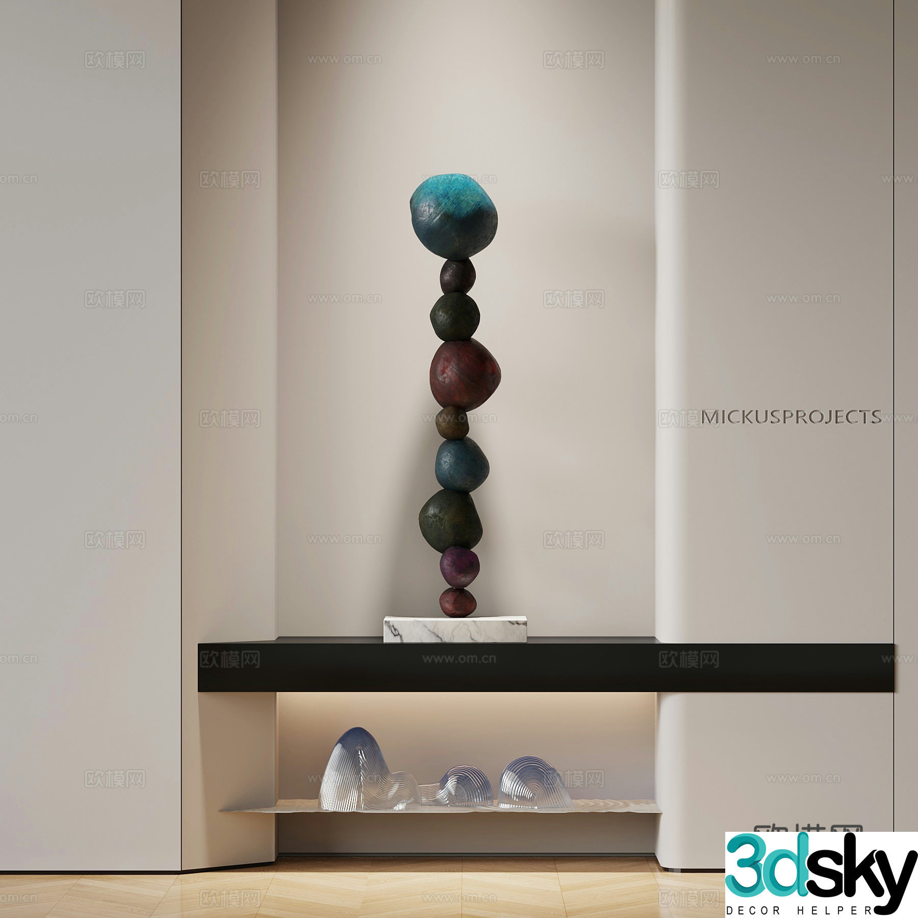 Ornaments Modern sculpture ornaments Indoor ornaments Stone 3d model