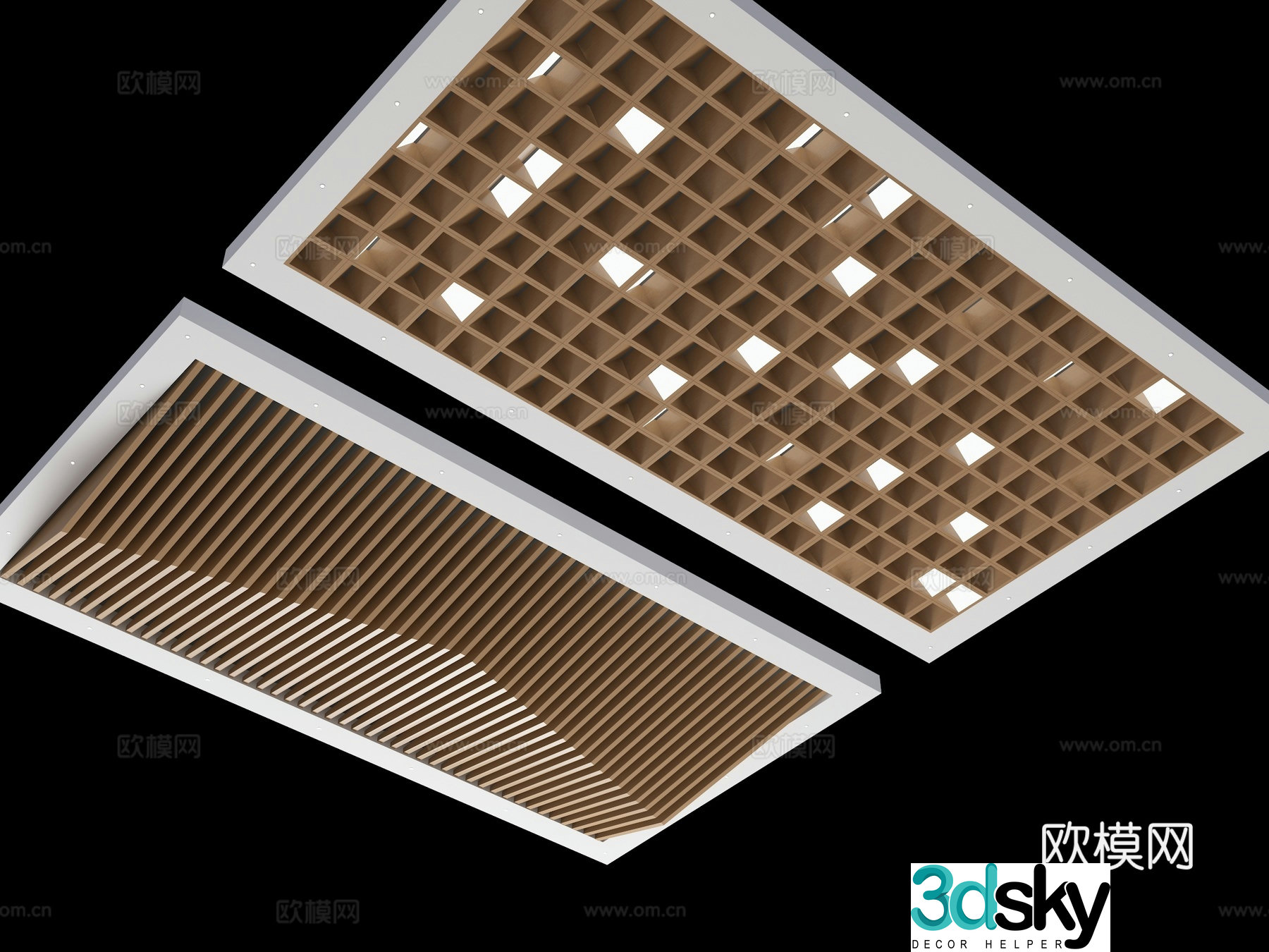 Modern industrial ceiling Modern square ceiling Grating ceiling Lu Fangtong Grating ceiling Square 3D model