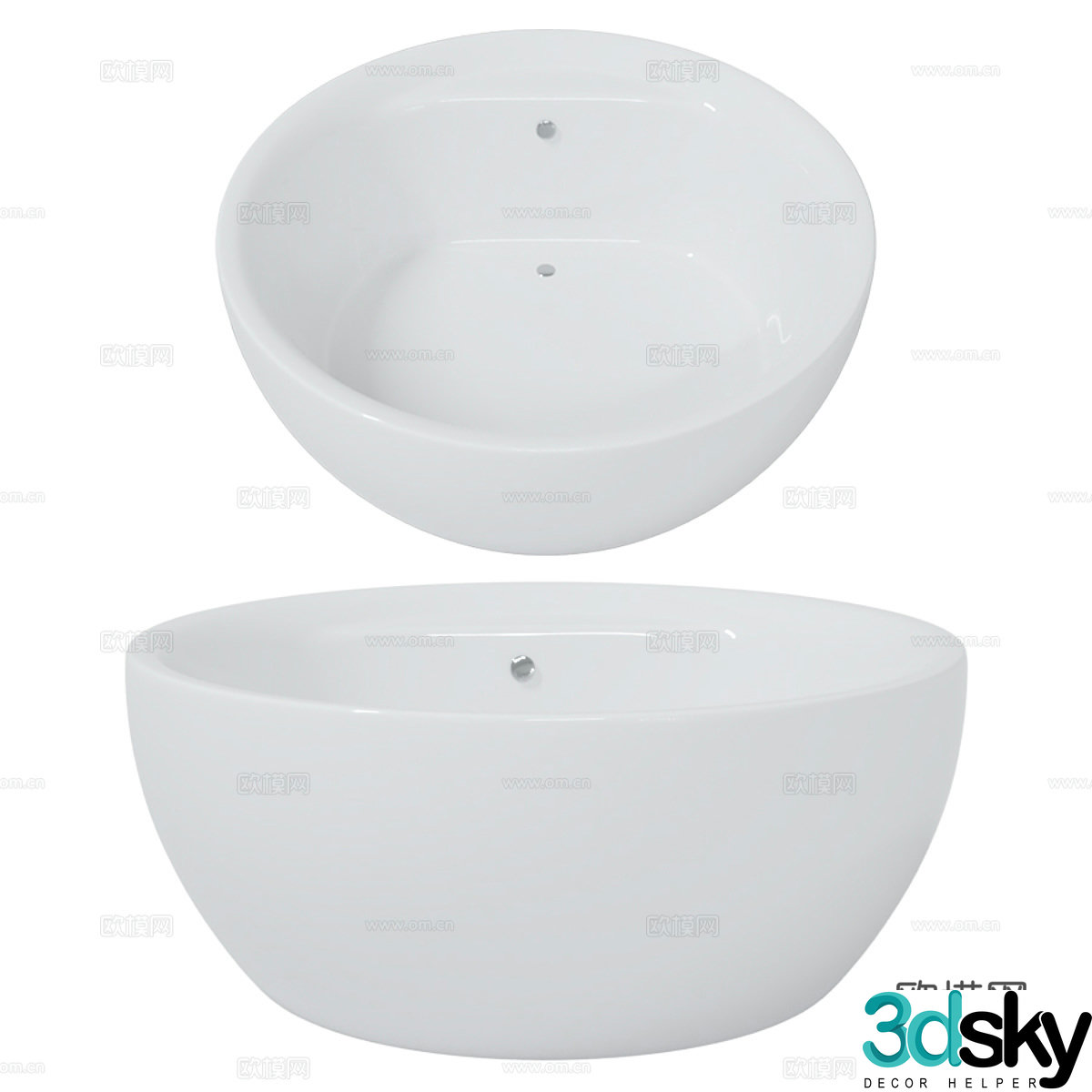 Round bathtub 3d model