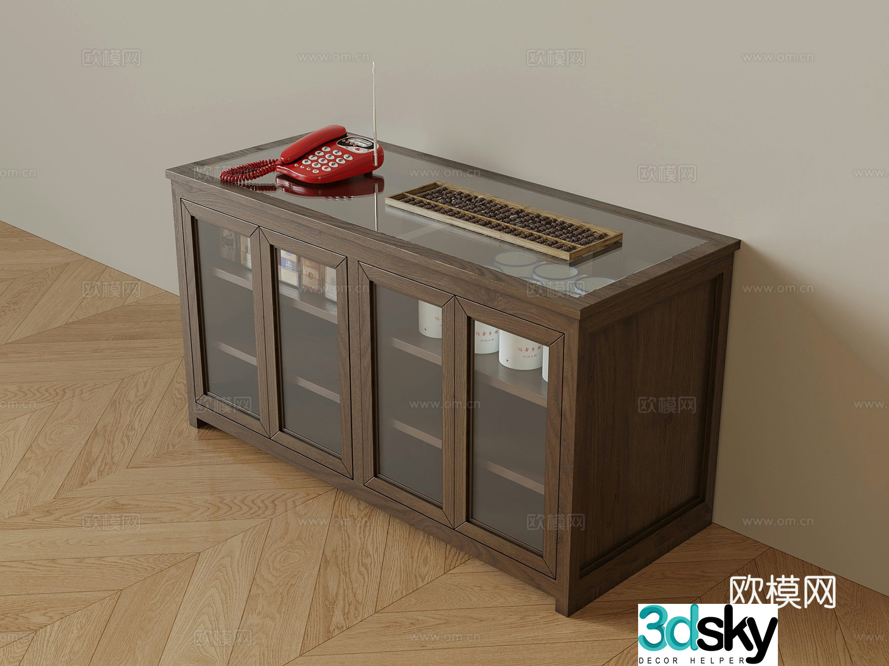 Retro cashier cigarette telephone 3d model