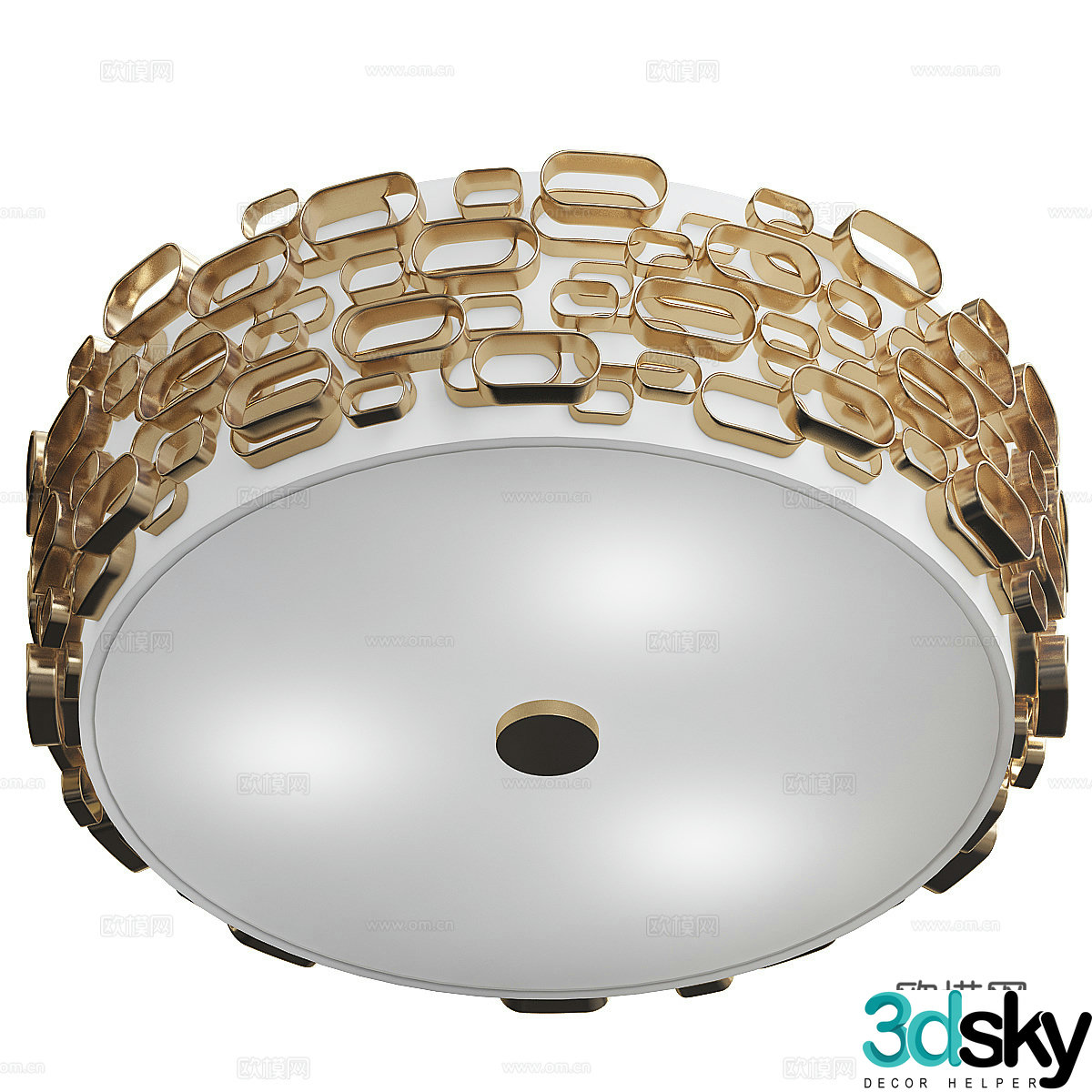 New Chinese light luxury ceiling light 3D model