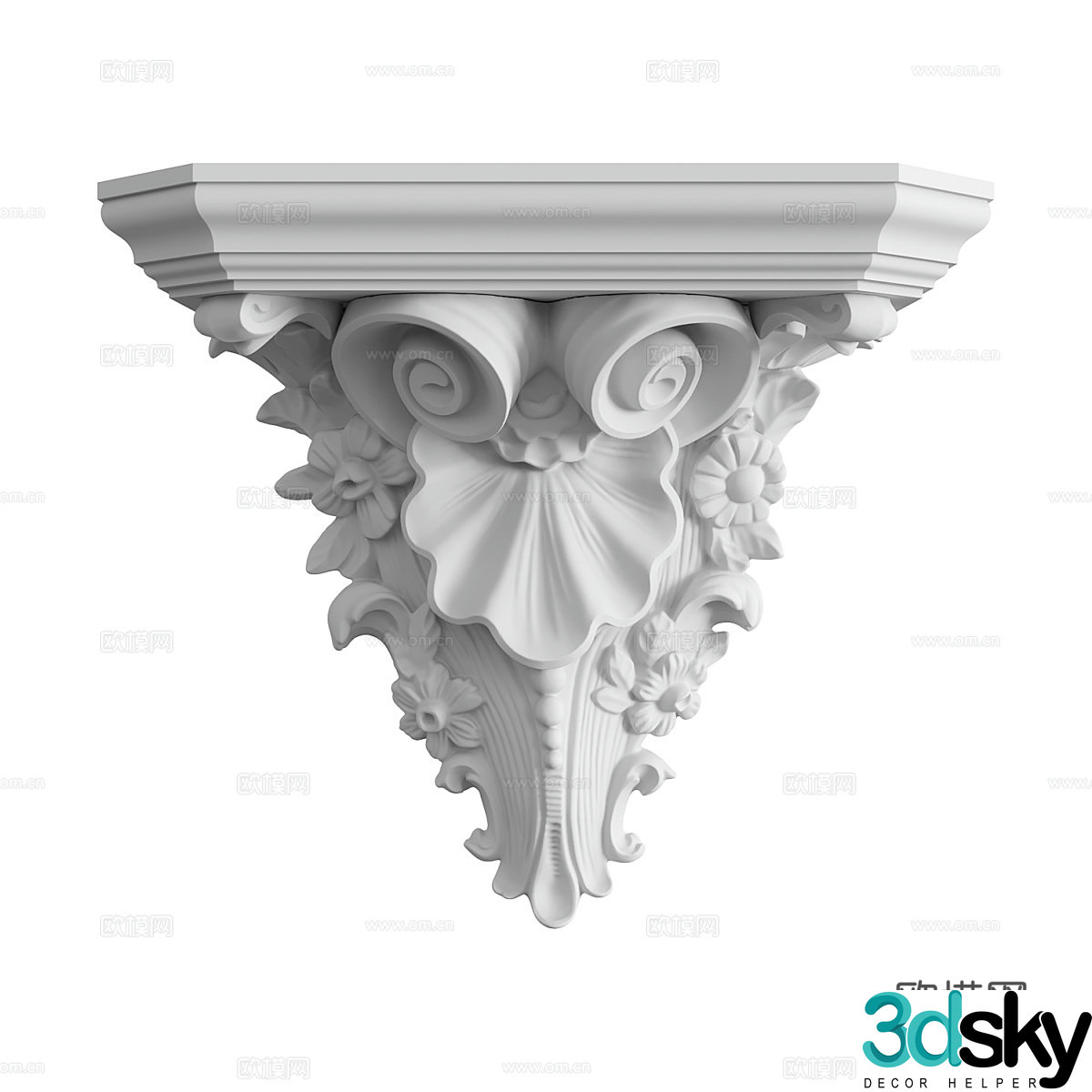 European simple carved pillars Columns Simple carved pillars European columns 3D model