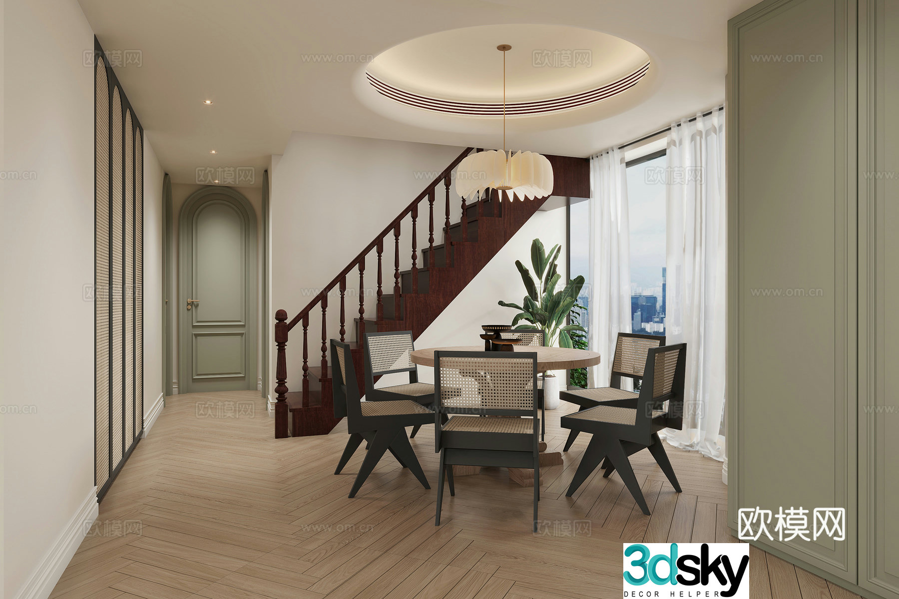 American living room 3d model