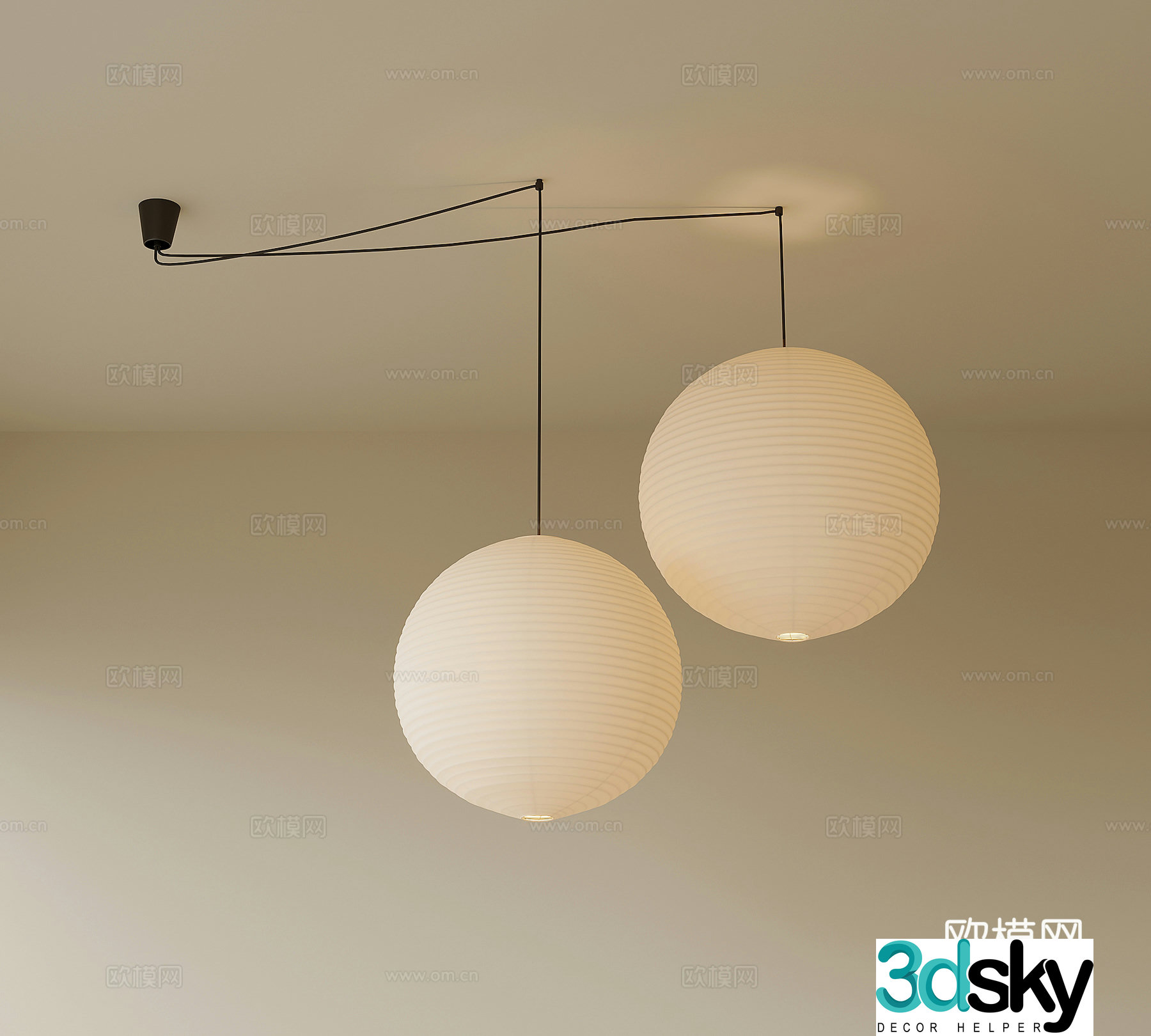 Middle-aged chandeliers decorative chandeliers 3D model