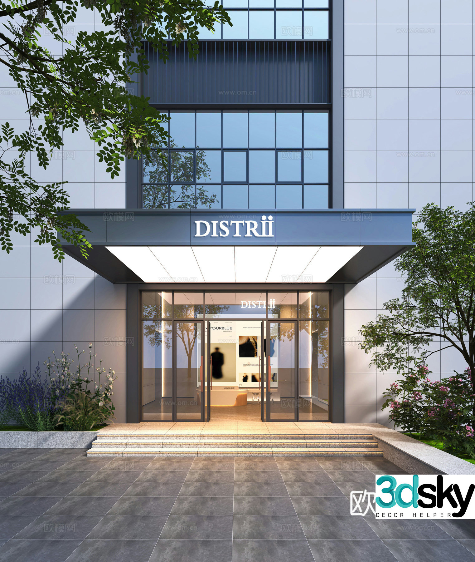 Modern door facade 3D model